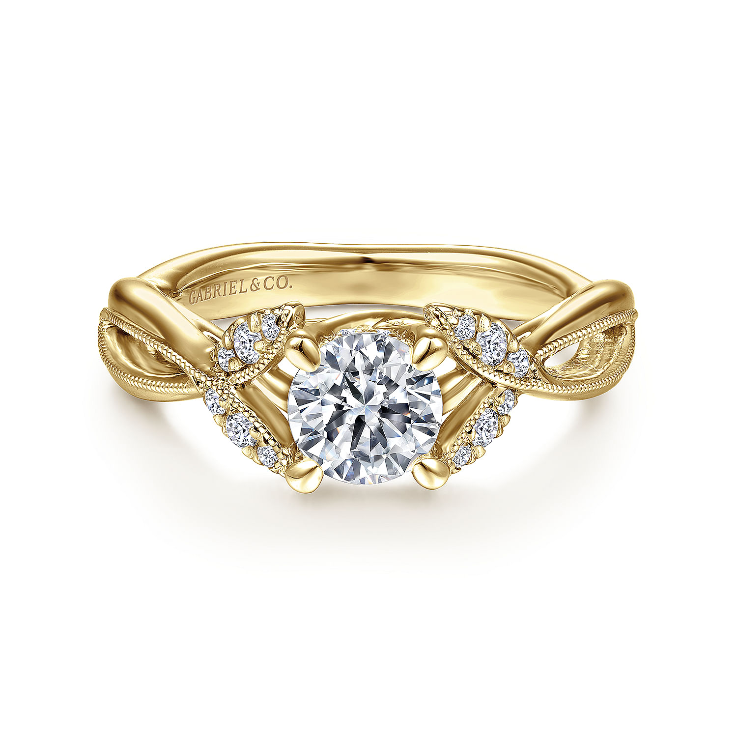 Marguerite - 14K Yellow Gold Round Diamond Engagement Ring