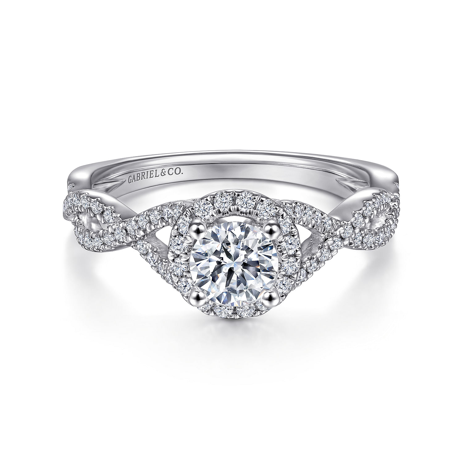 Marissa - 14K White Gold Round Halo Diamond Engagement Ring