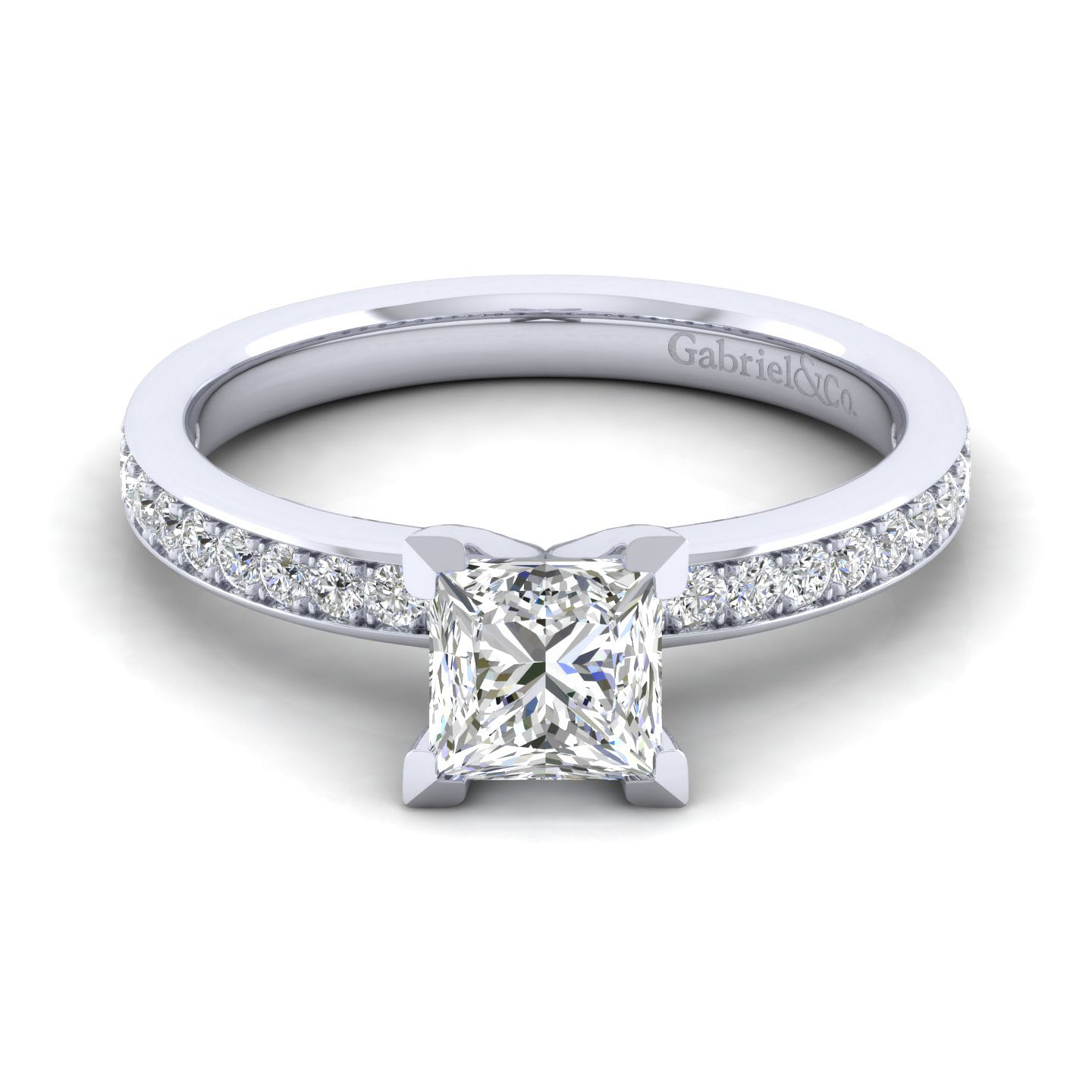 Megan - 14K White Gold Princess Cut Diamond Engagement Ring