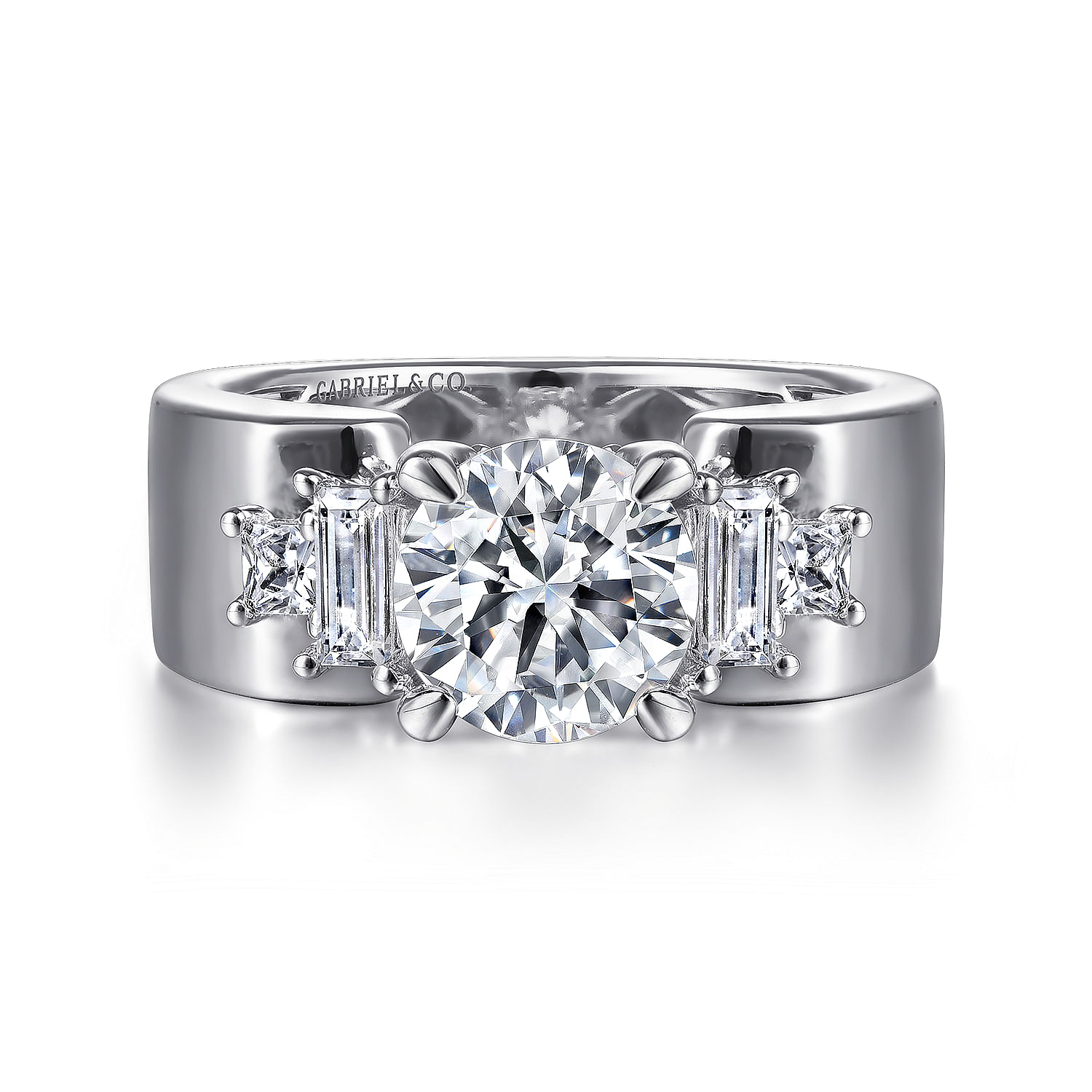 Melissa - 14K White Gold Round Diamond Engagement Ring