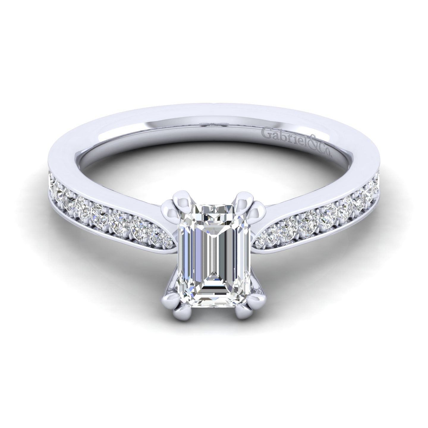 Merritt - 14K White Gold Emerald Cut Diamond Engagement Ring
