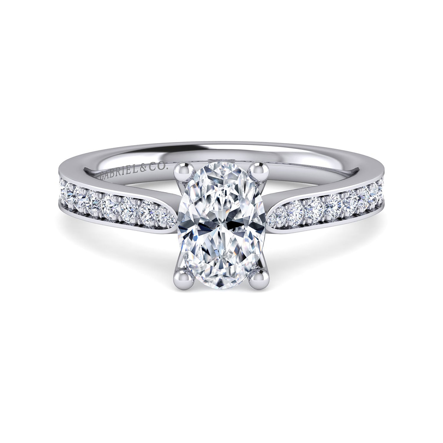 Merritt - 14K White Gold Oval Diamond Engagement Ring
