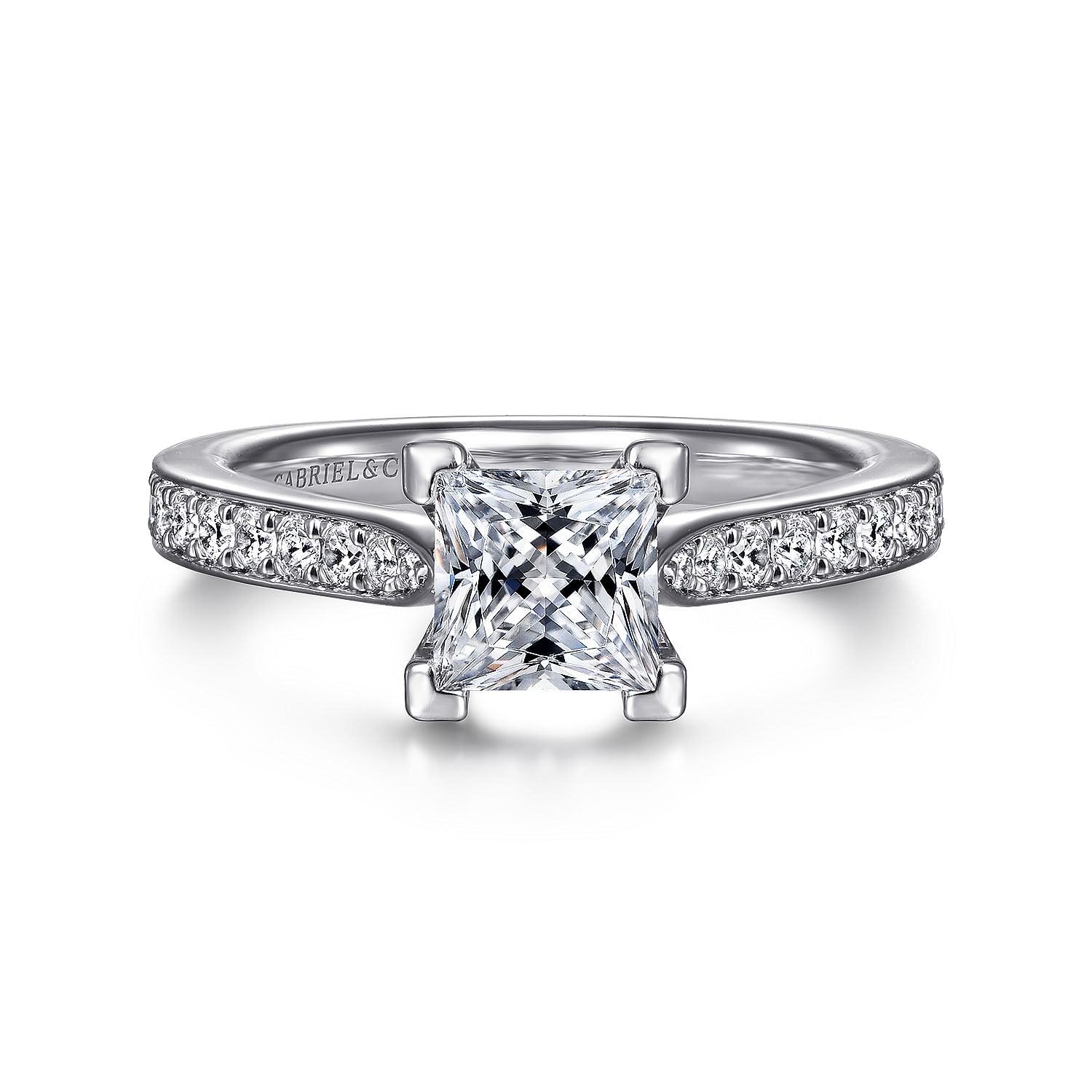 Merritt - 14K White Gold Princess Cut Diamond Engagement Ring