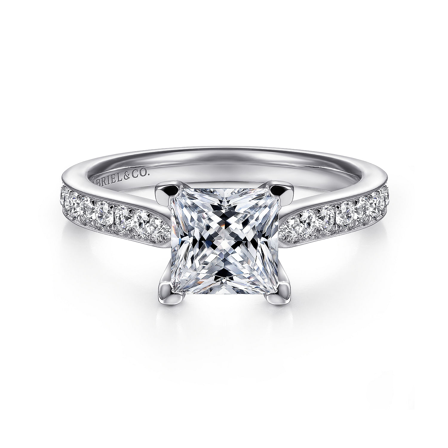 Merritt - 14K White Gold Princess Cut Diamond Engagement Ring