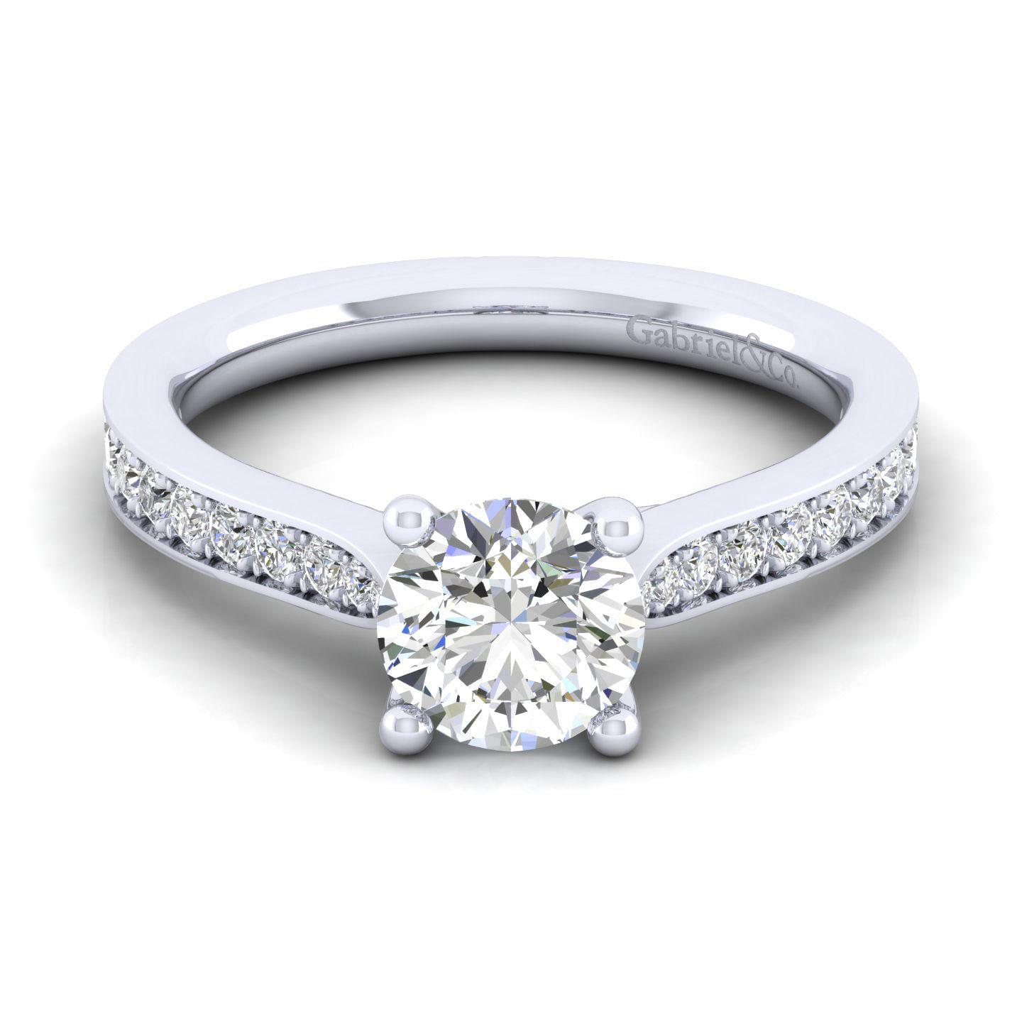 Merritt - 14K White Gold Round Diamond Engagement Ring