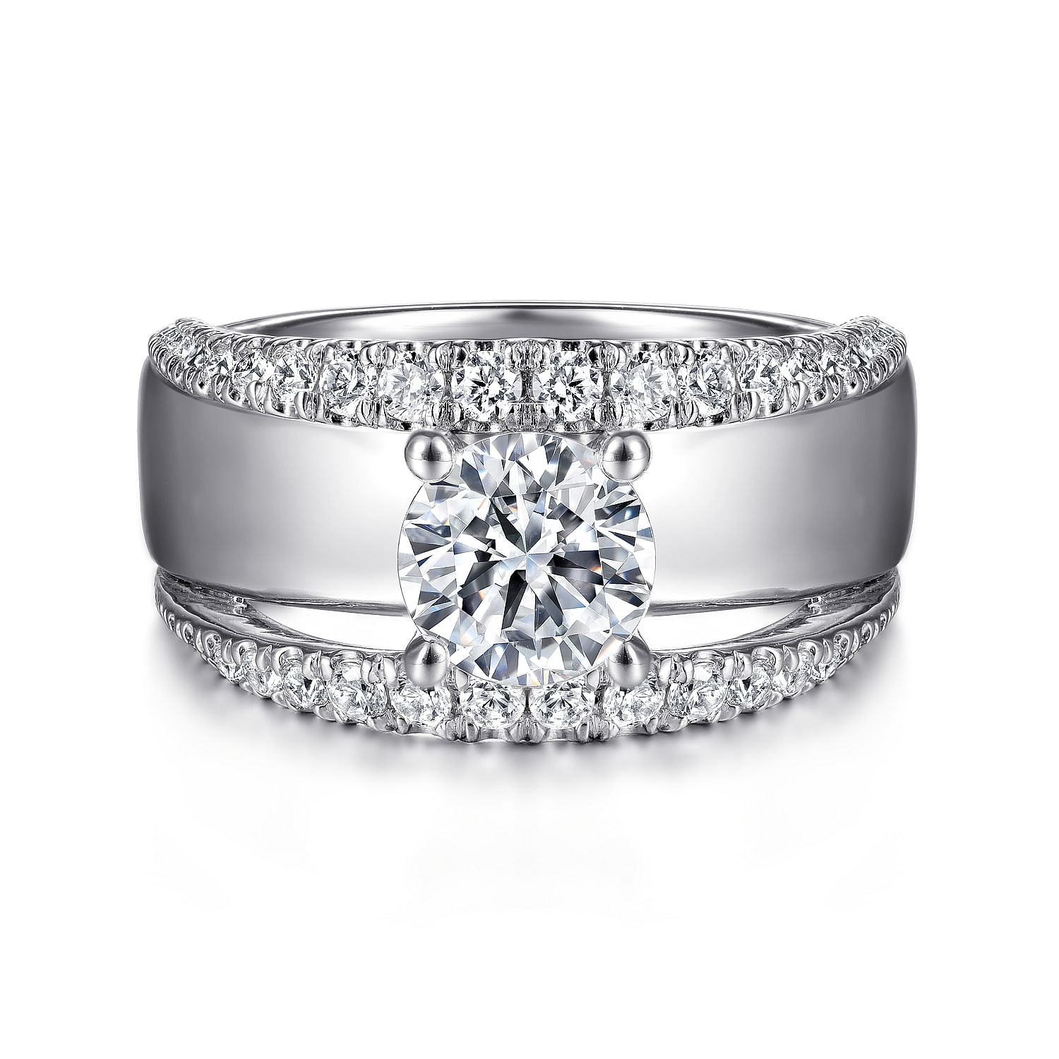 Milene - 14K White Gold Round Diamond Engagement Ring