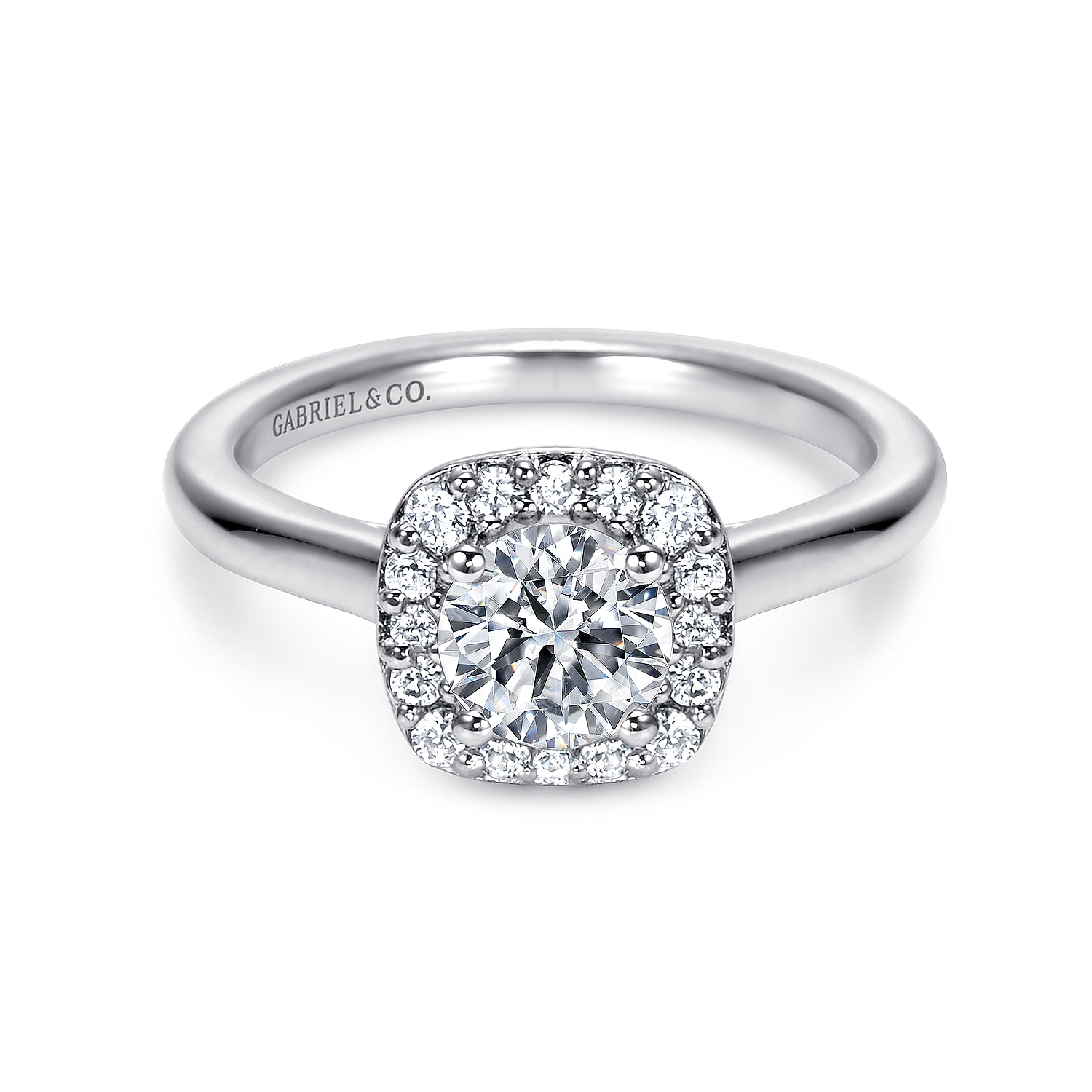 Miley - 14K White Gold Round Halo Diamond Engagement Ring