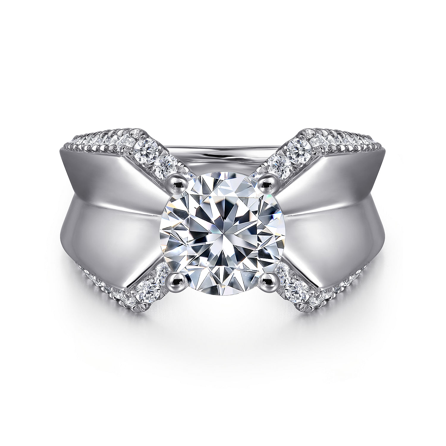 Miranda - 14K White Gold Round Diamond Engagement Ring