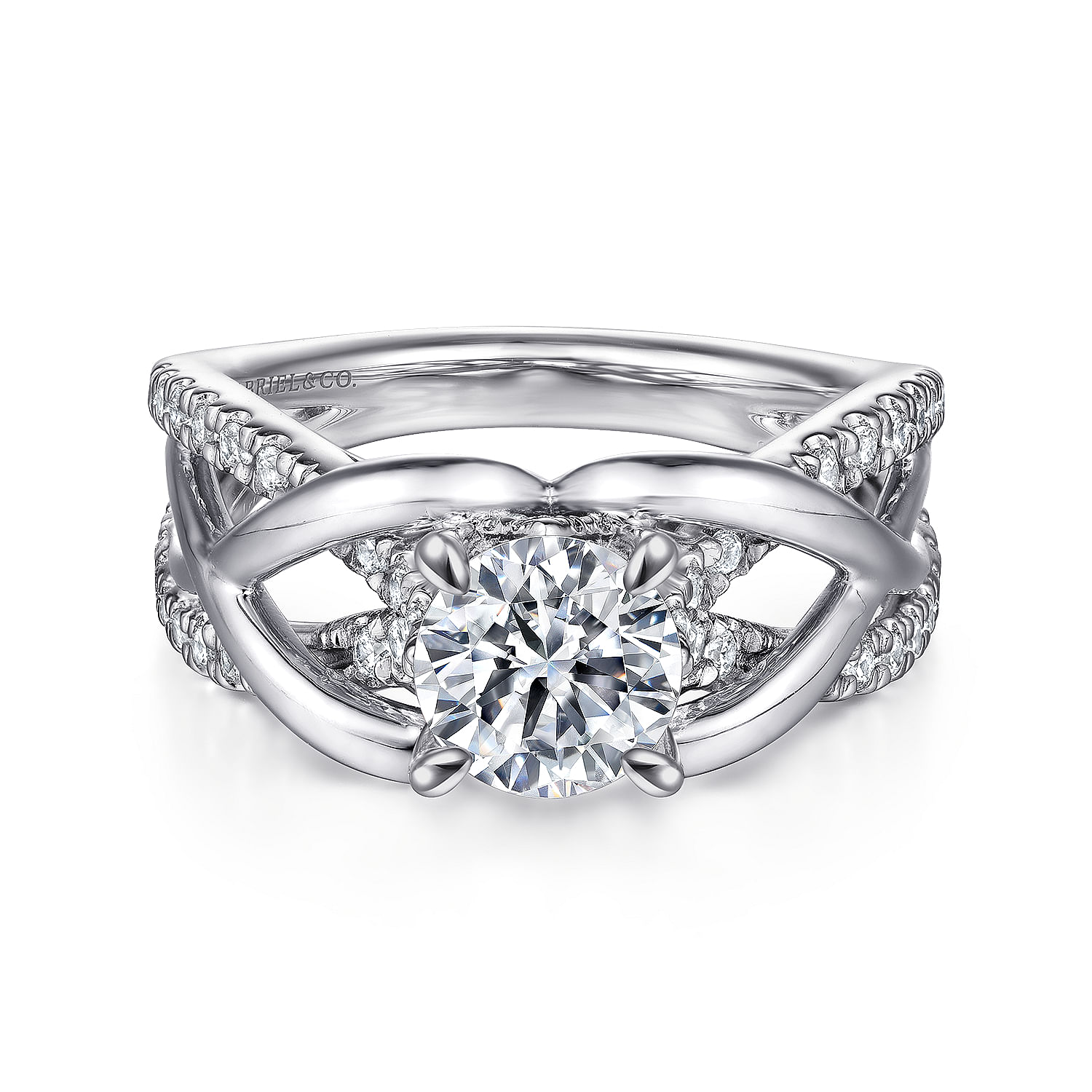 Monae - 14K White Gold Round Diamond Engagement Ring