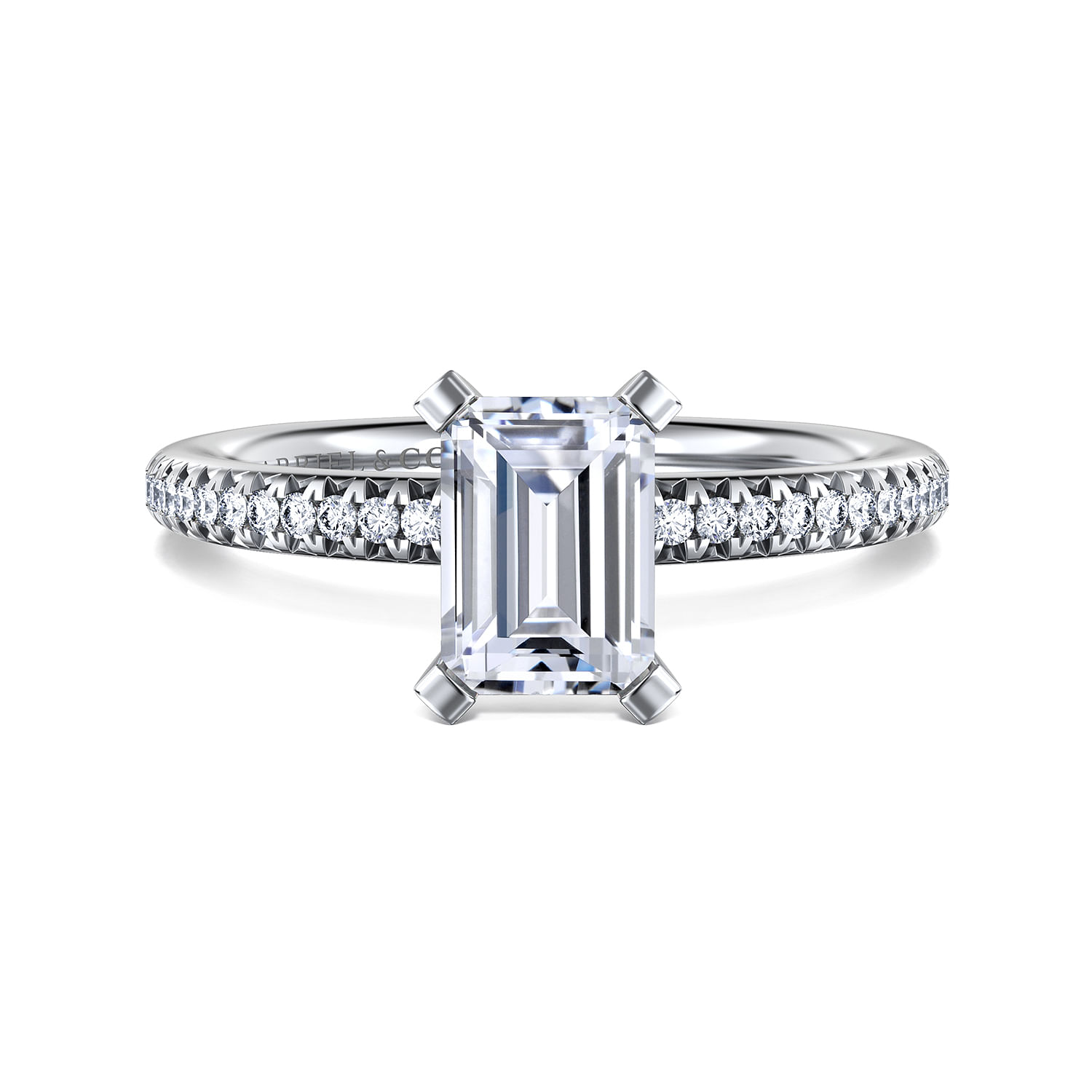 Oyin - 14K White Gold Emerald Cut Diamond Engagement Ring