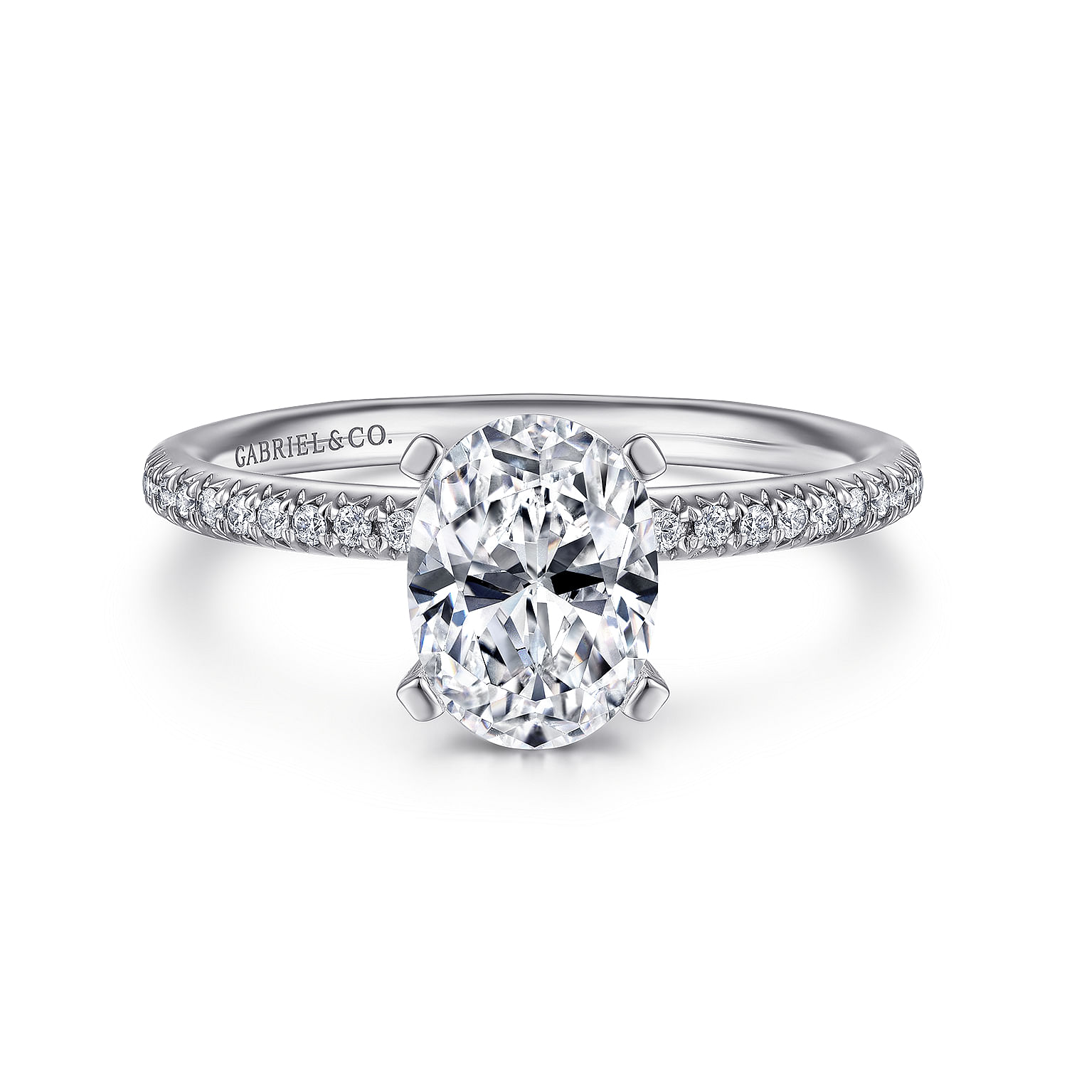 Oyin - 14K White Gold Oval Diamond Engagement Ring