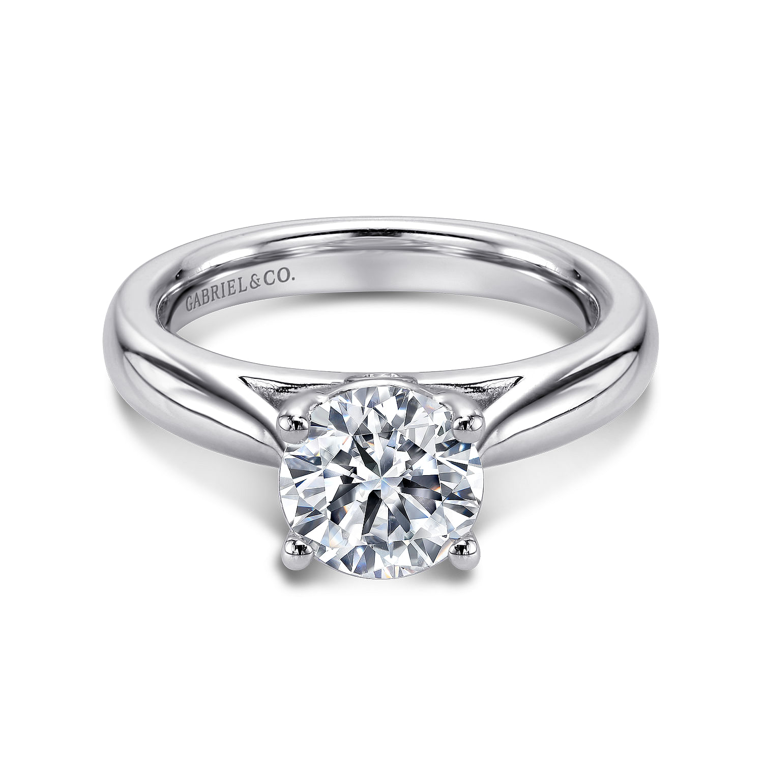 Polly - Platinum Round Diamond Engagement Ring