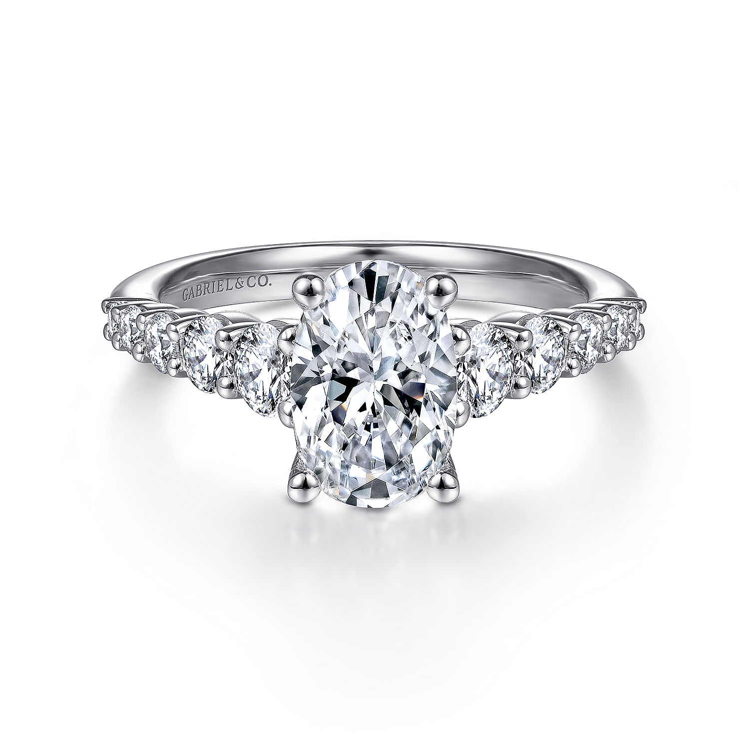 Reed - 14K White Gold Oval Diamond Engagement Ring