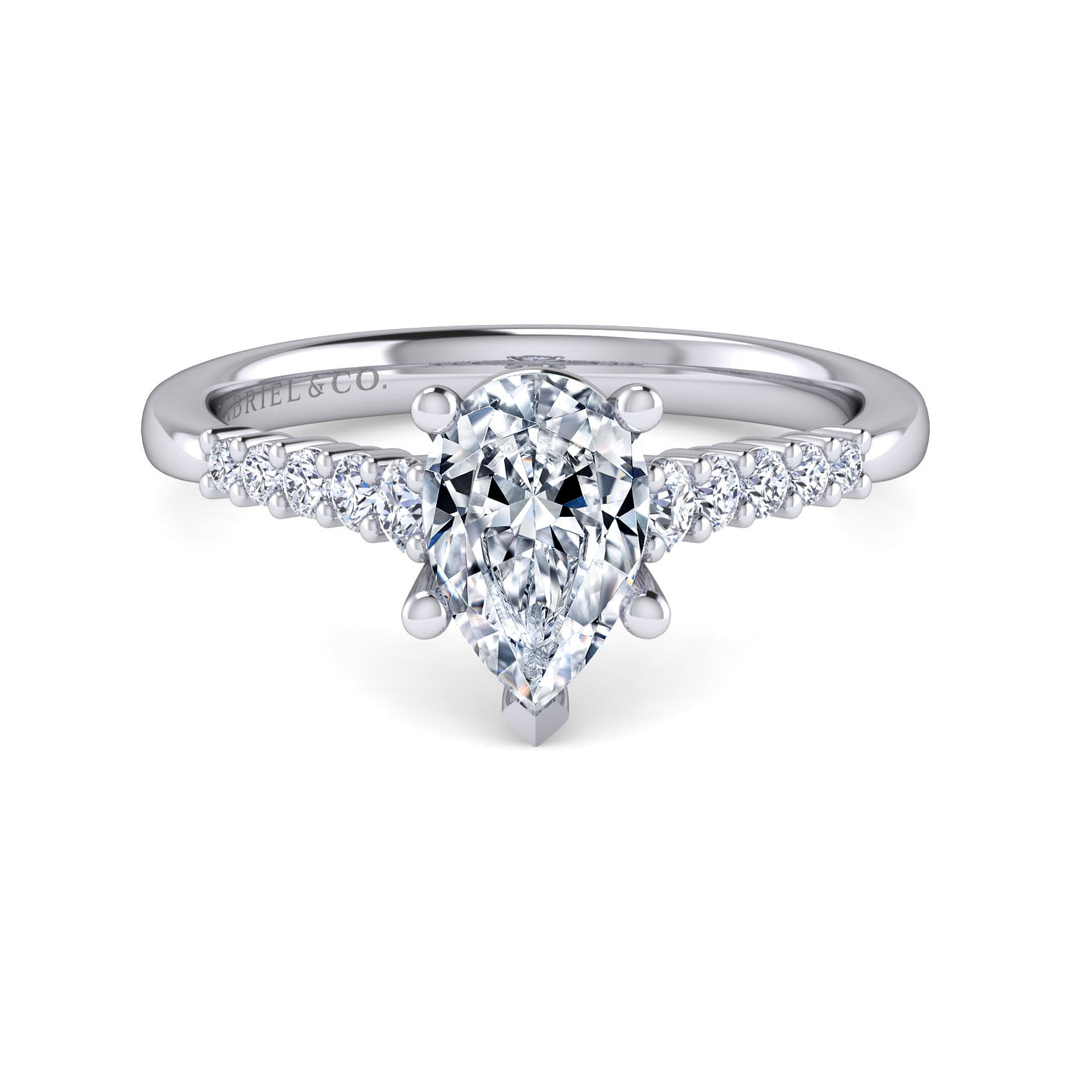 Reed - 14K White Gold Pear Shape Diamond Engagement Ring