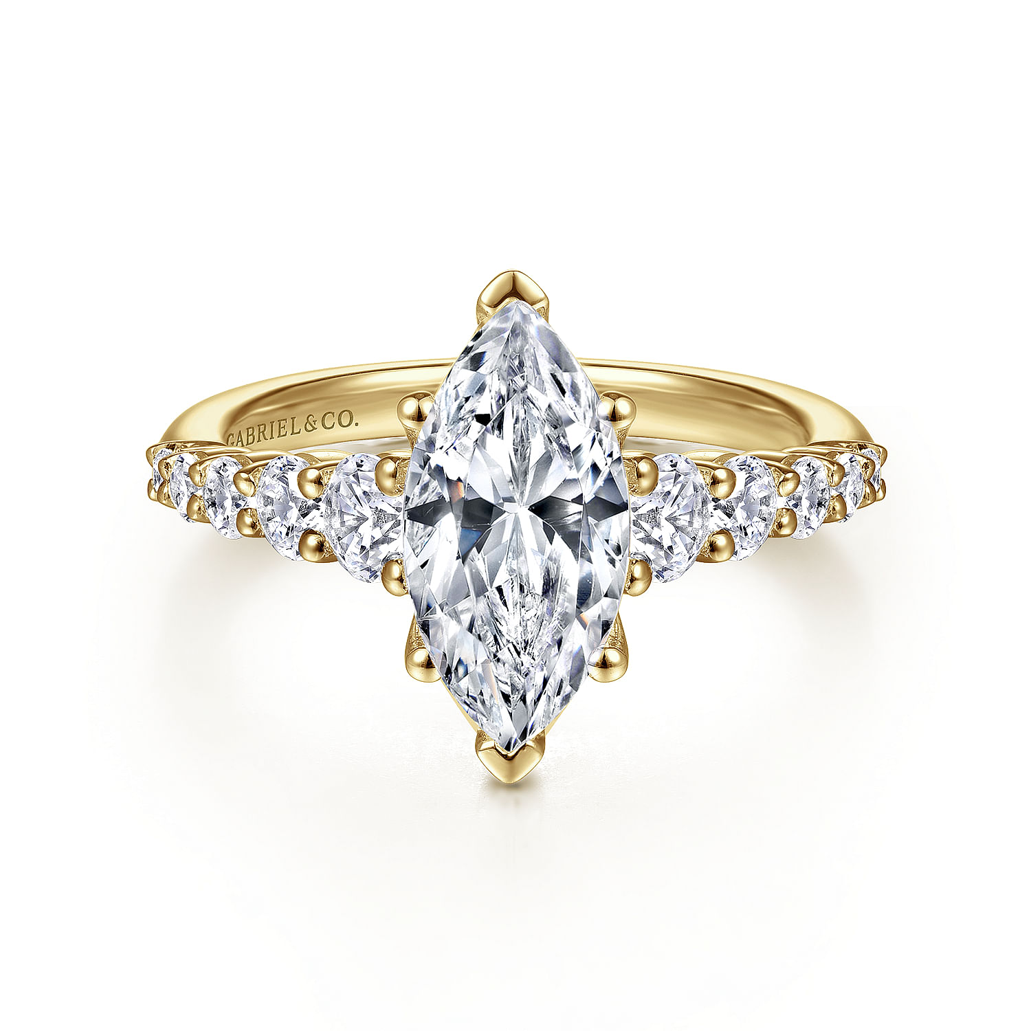 Reed - 14K Yellow Gold Marquise Shape Diamond Engagement Ring