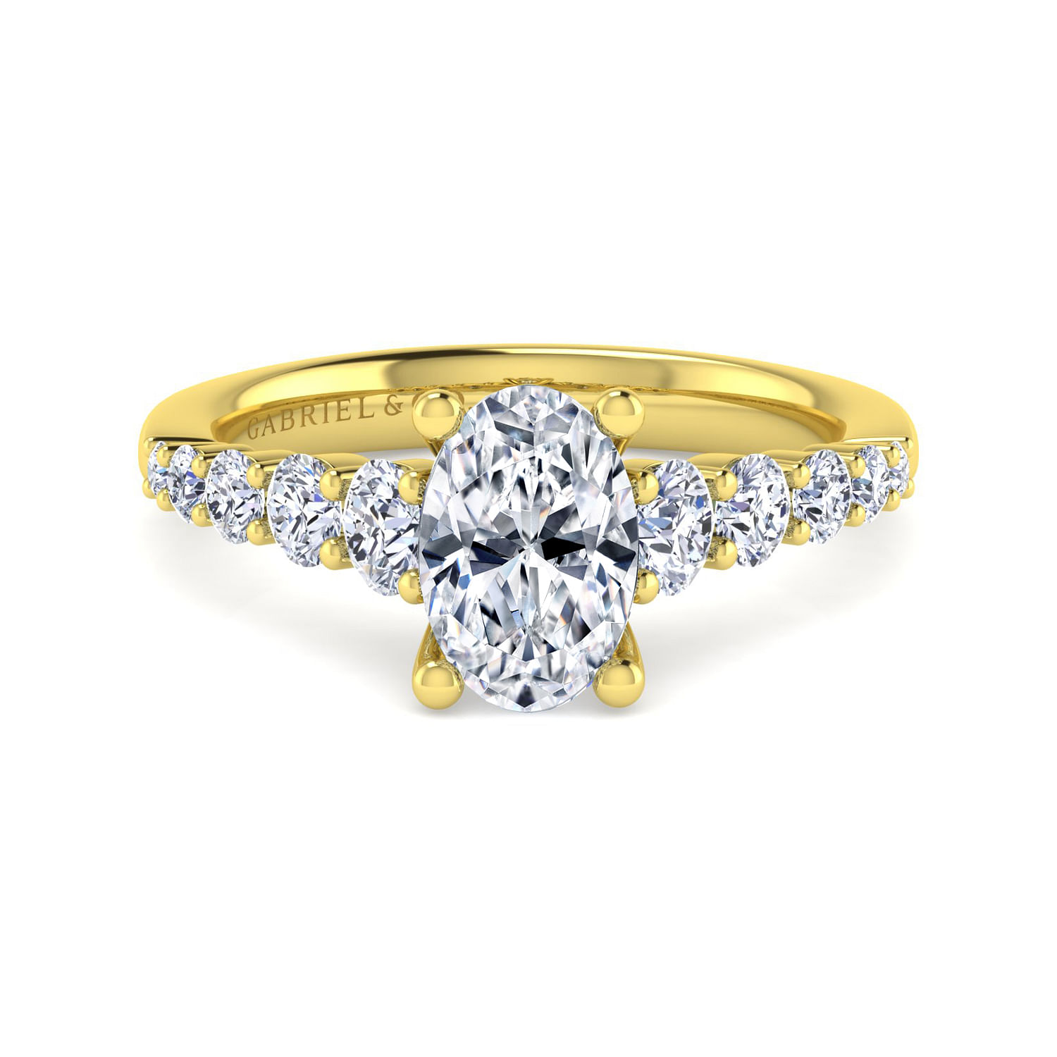 Reed - 14K Yellow Gold Oval Diamond Engagement Ring
