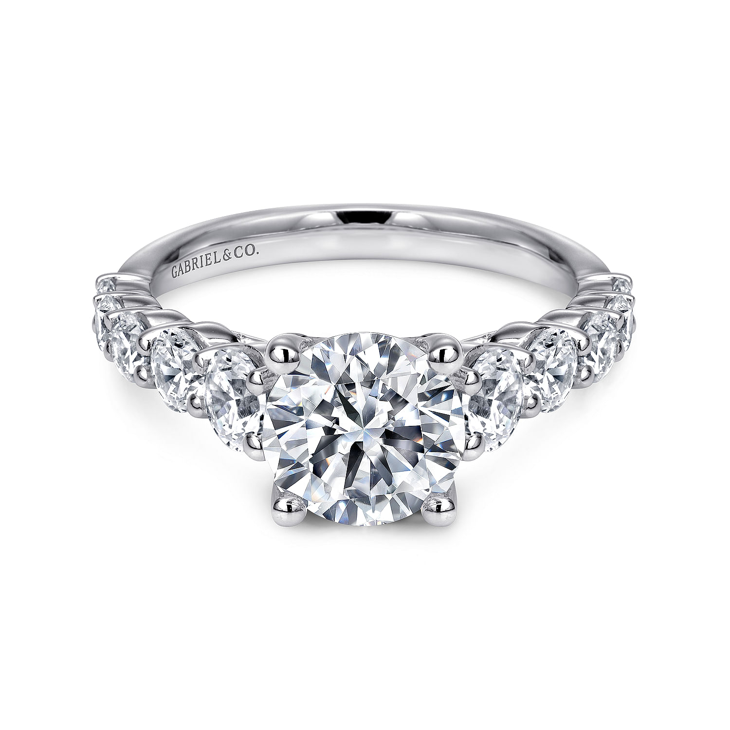 Reed - Platinum Round Diamond Engagement Ring