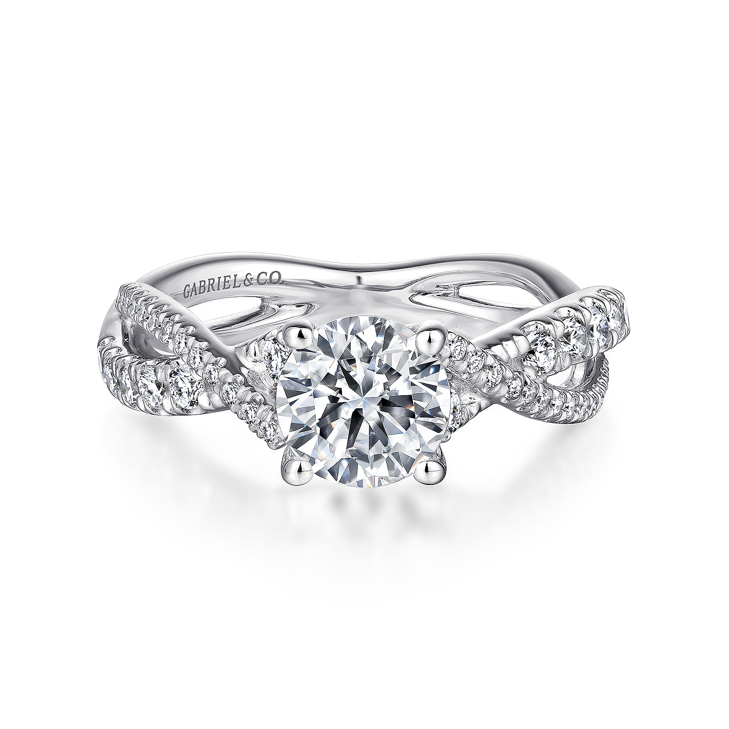 Sandrine - Platinum Round Diamond Twisted Engagement Ring