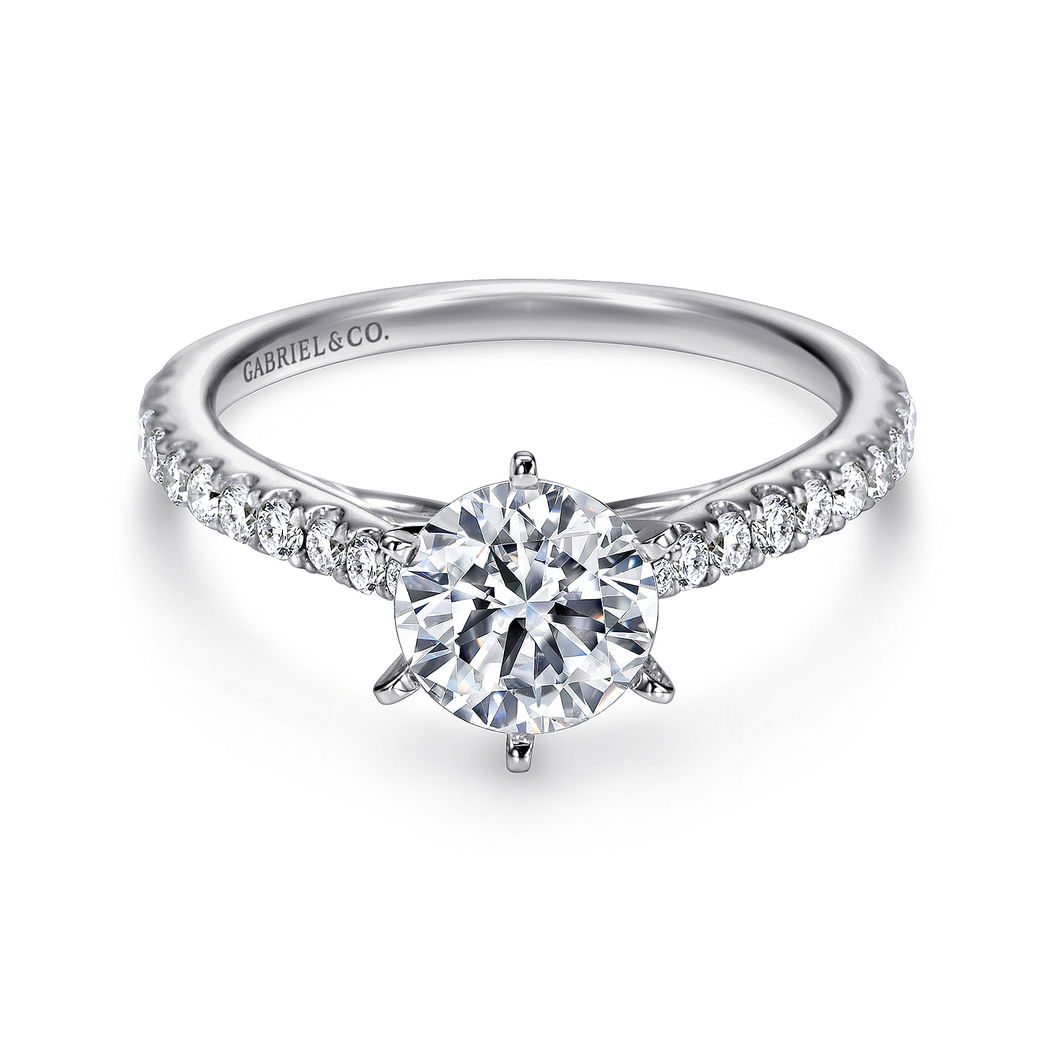 Sarah - 14K White Gold Round Diamond Engagement Ring
