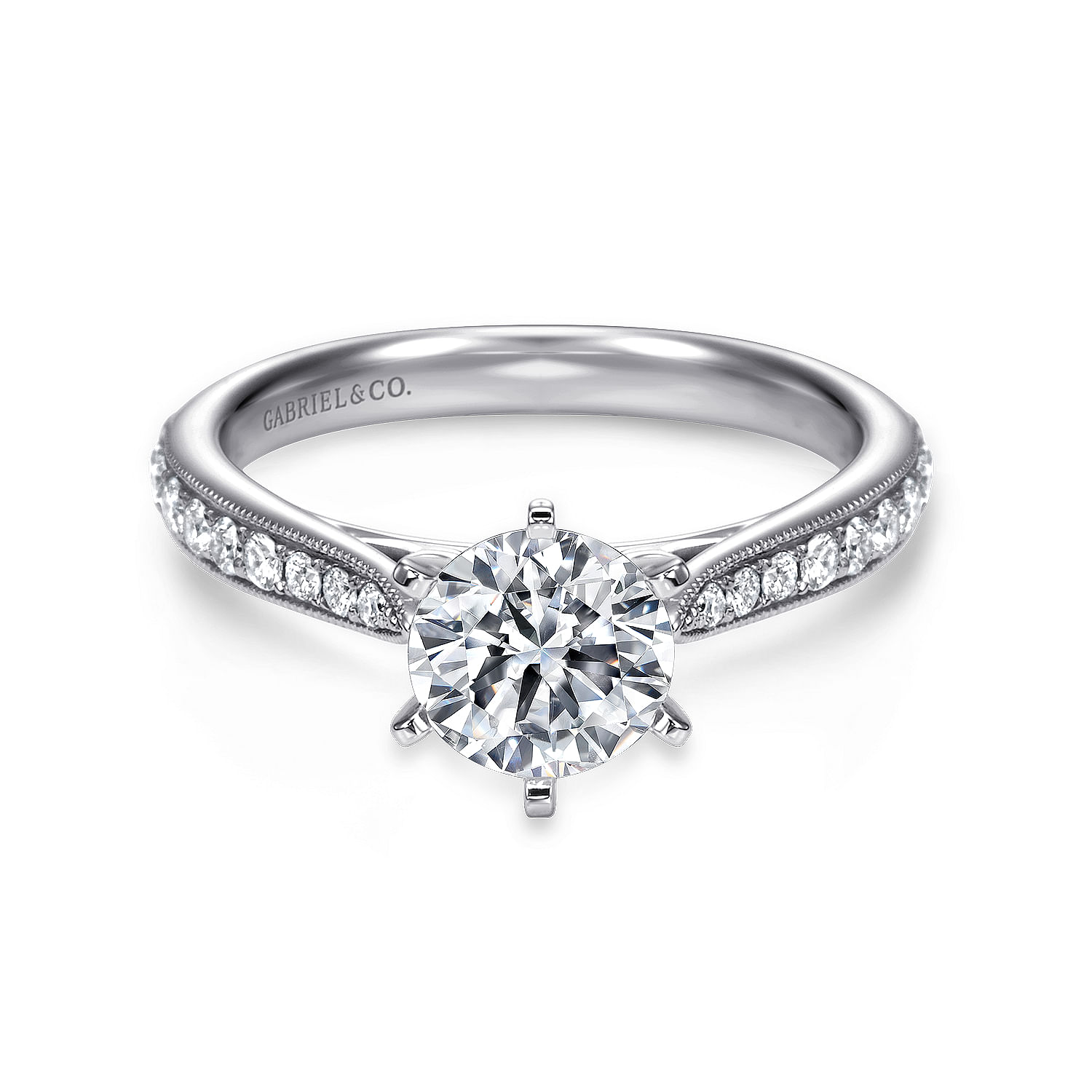 Sawyer - Platinum Round Diamond Engagement Ring