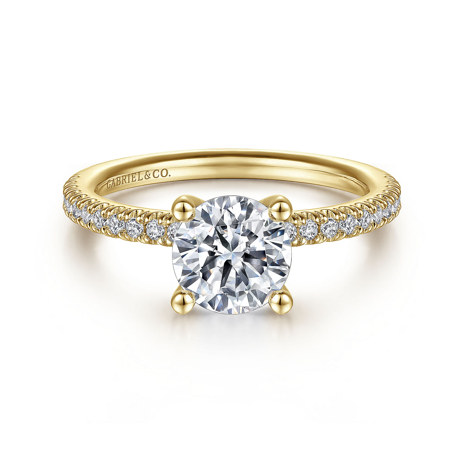 Serenity - 14K Yellow Gold Round Diamond Engagement Ring
