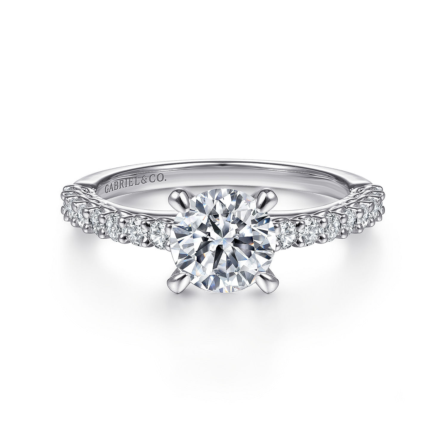 Shailyn - 14K White Gold Round Diamond Engagement Ring