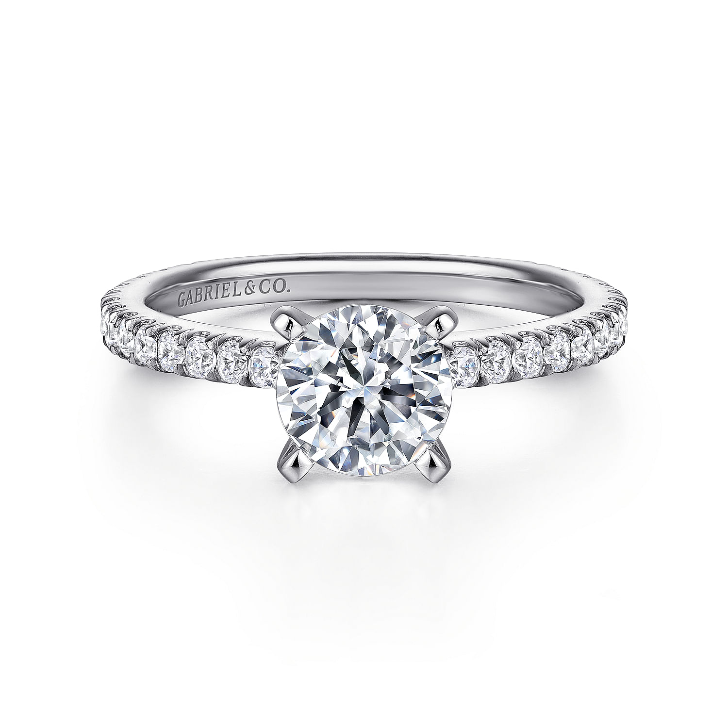 Sloane - 14K White Gold Round Diamond Engagement Ring