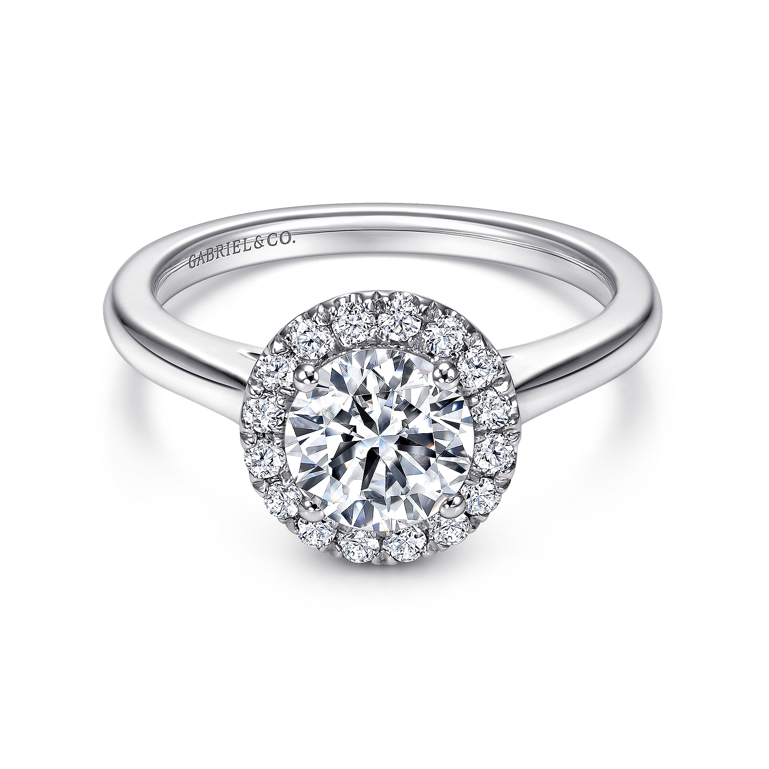 Stacy - Platinum Round Halo Diamond Engagement Ring