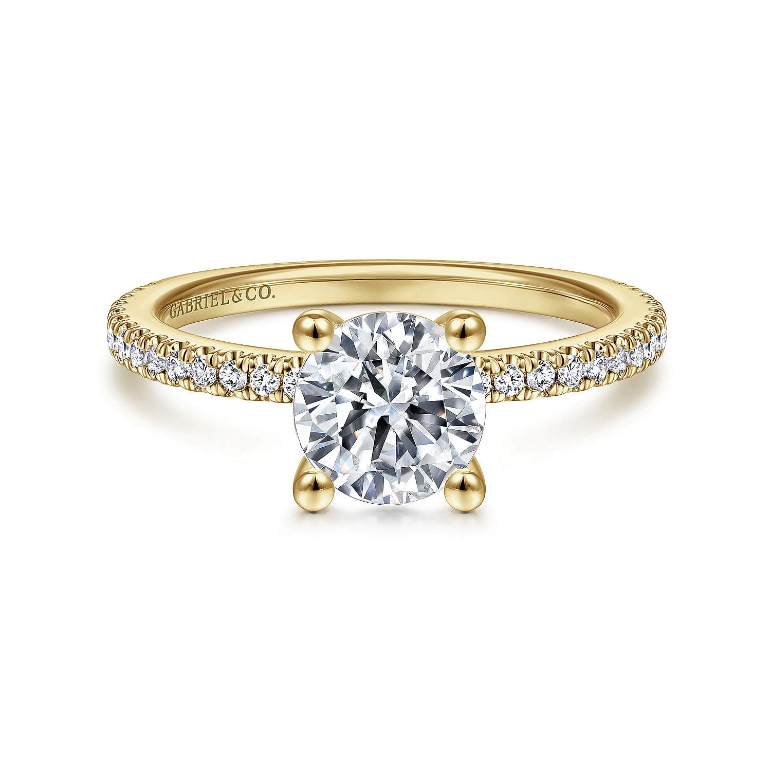 Stefanie - 14K Yellow Gold Round Diamond Engagement Ring
