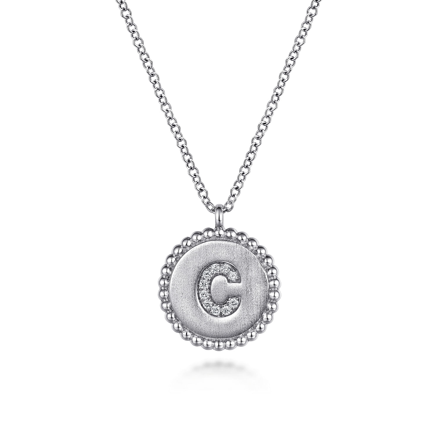Sterling Silver Diamond Bujukan Initial C Necklace