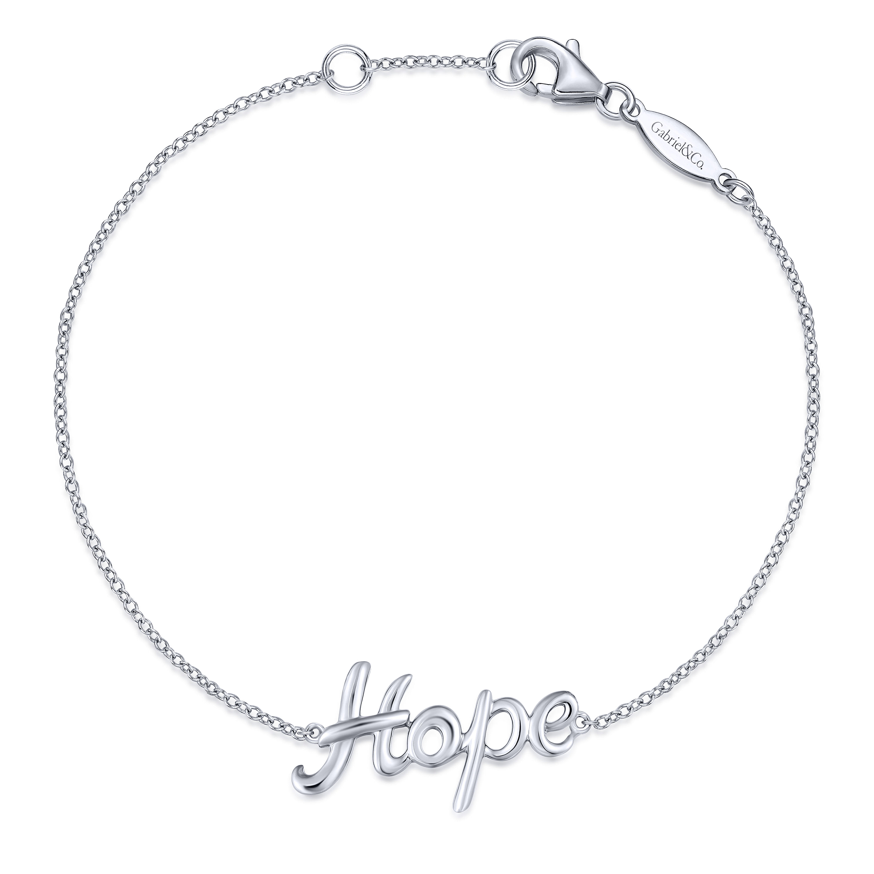 Sterling Silver HOPE Chain Bracelet