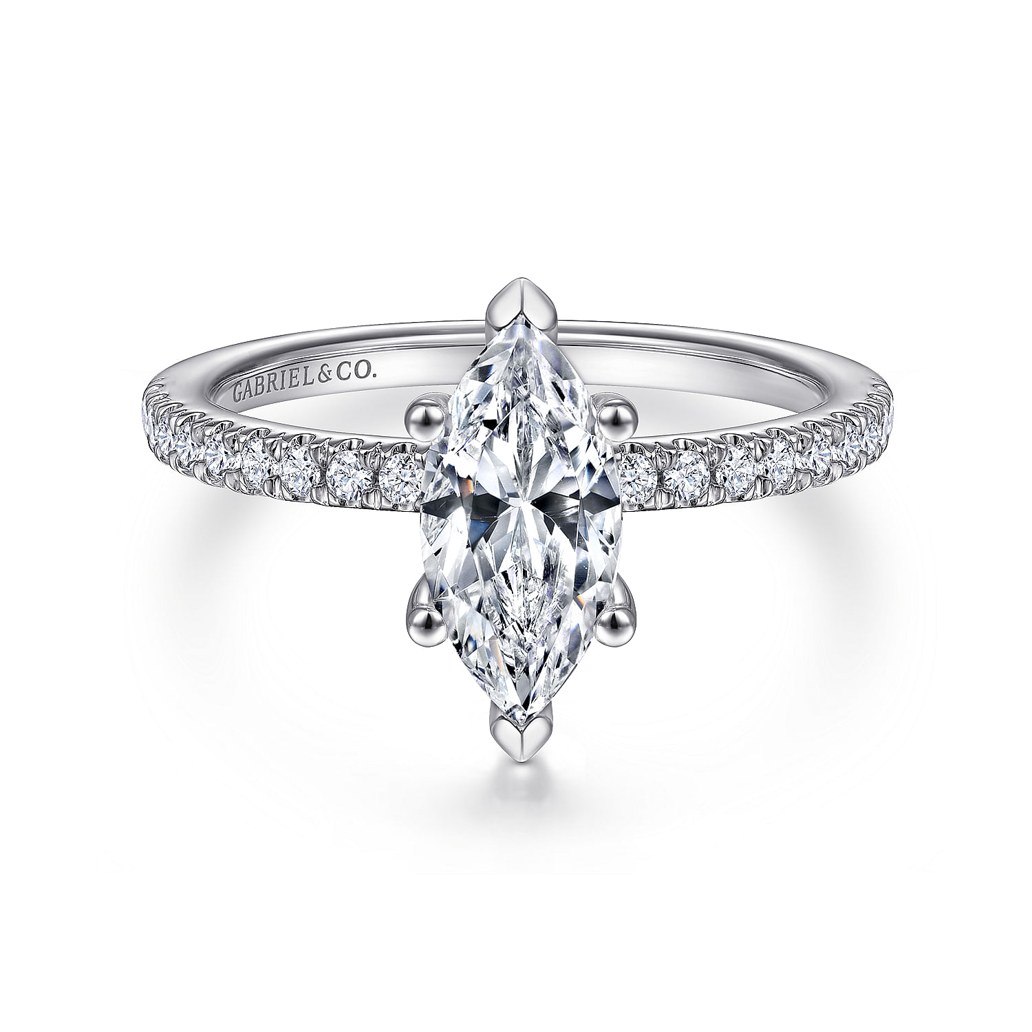 Ulani - 14K White Gold Marquise Diamond Engagement Ring