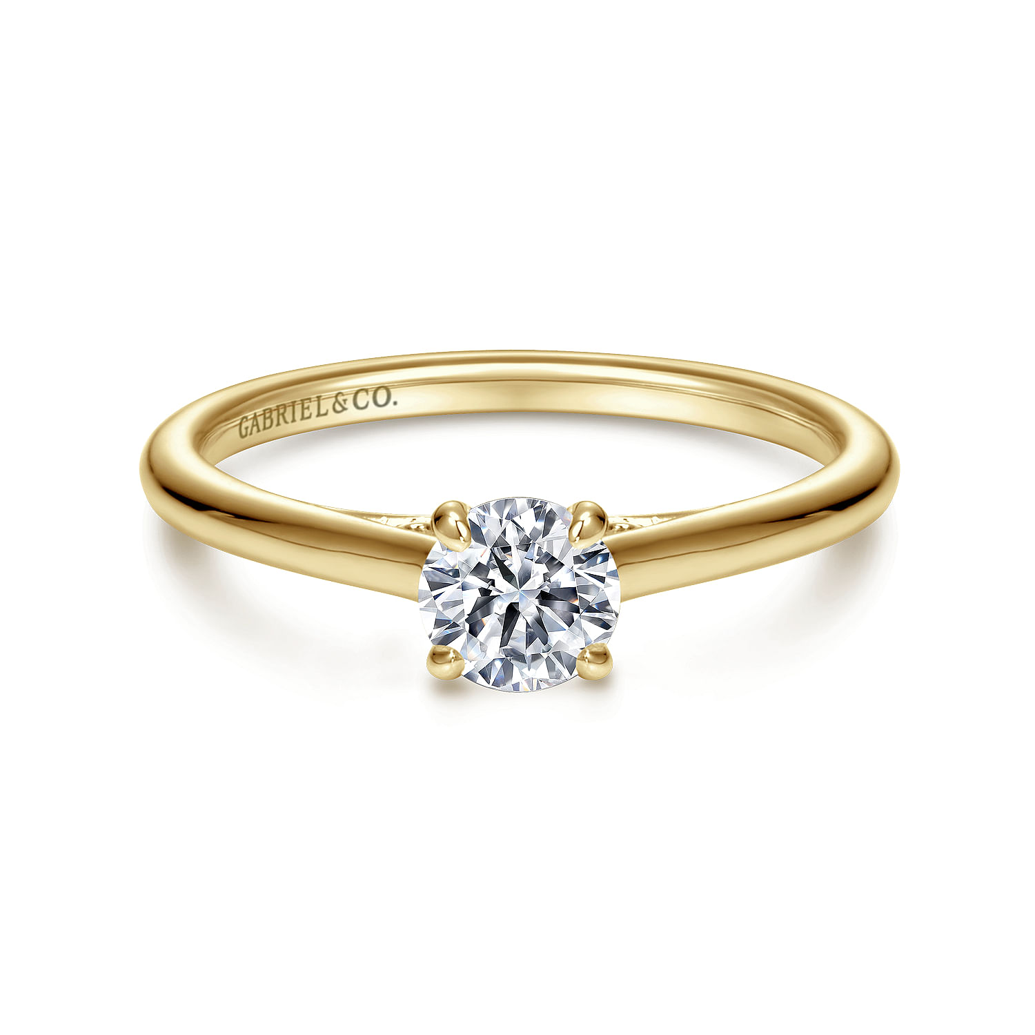 Valerie - 14K Yellow Gold Round Diamond Engagement Ring