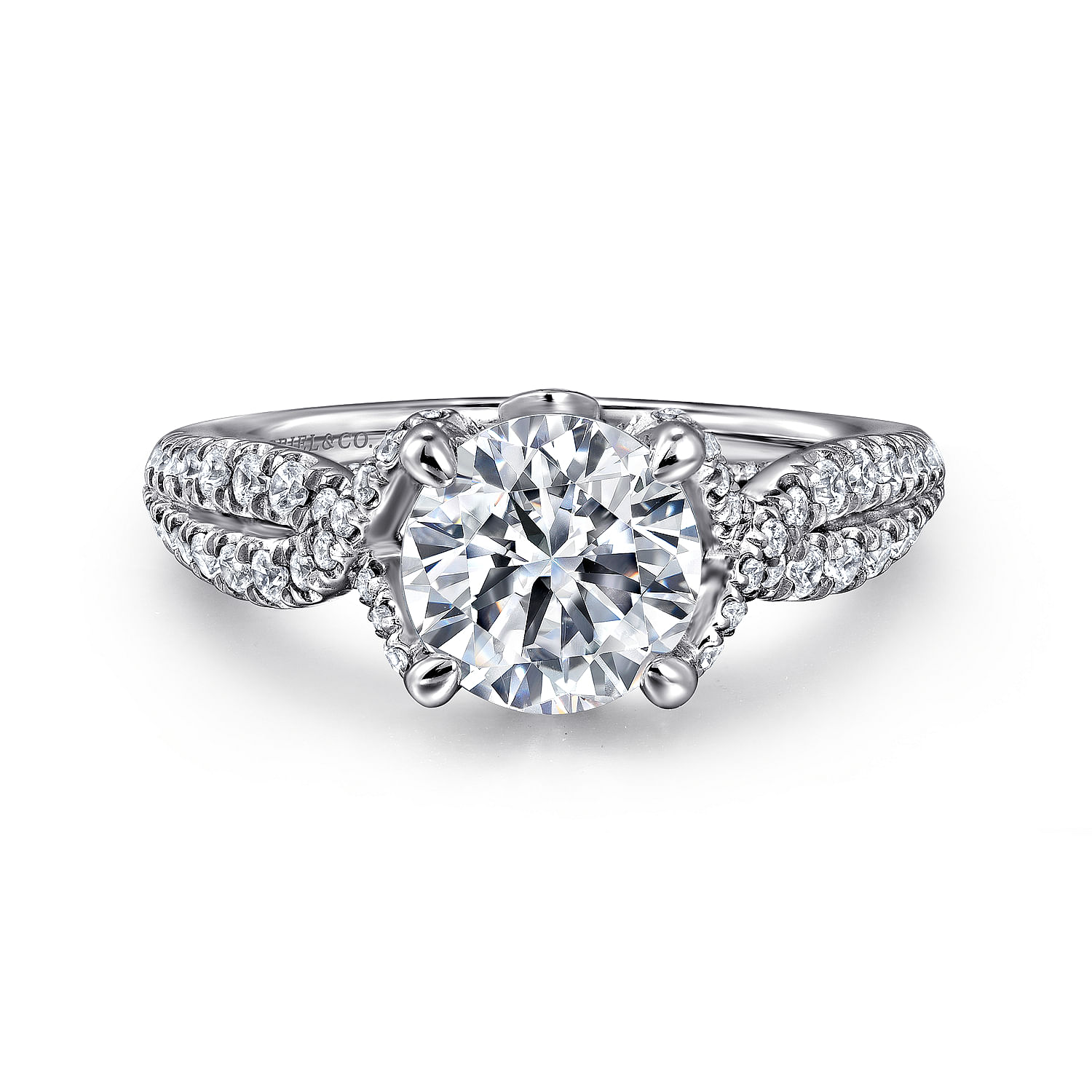 Vita - 18K White Gold Round Diamond Engagement Ring
