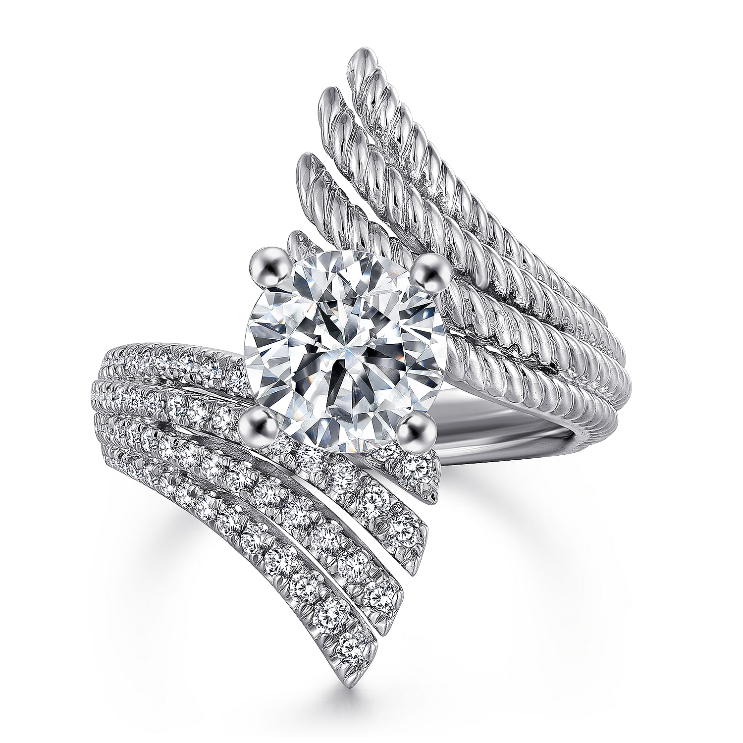 Zella - 14K White Gold Round Diamond Engagement Ring