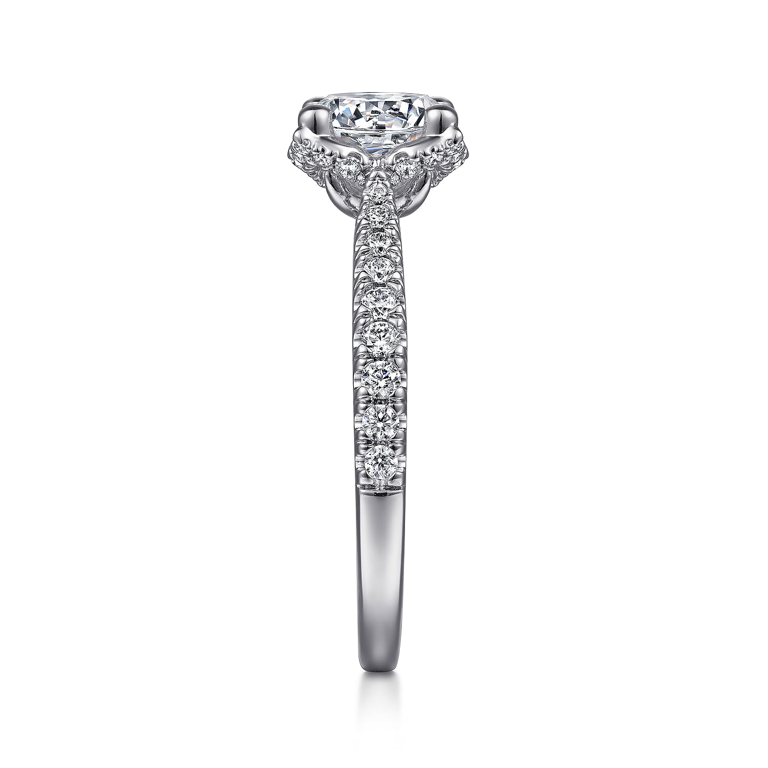 14K White Gold Round Diamond Engagement Ring | ER13850R4W44JJ