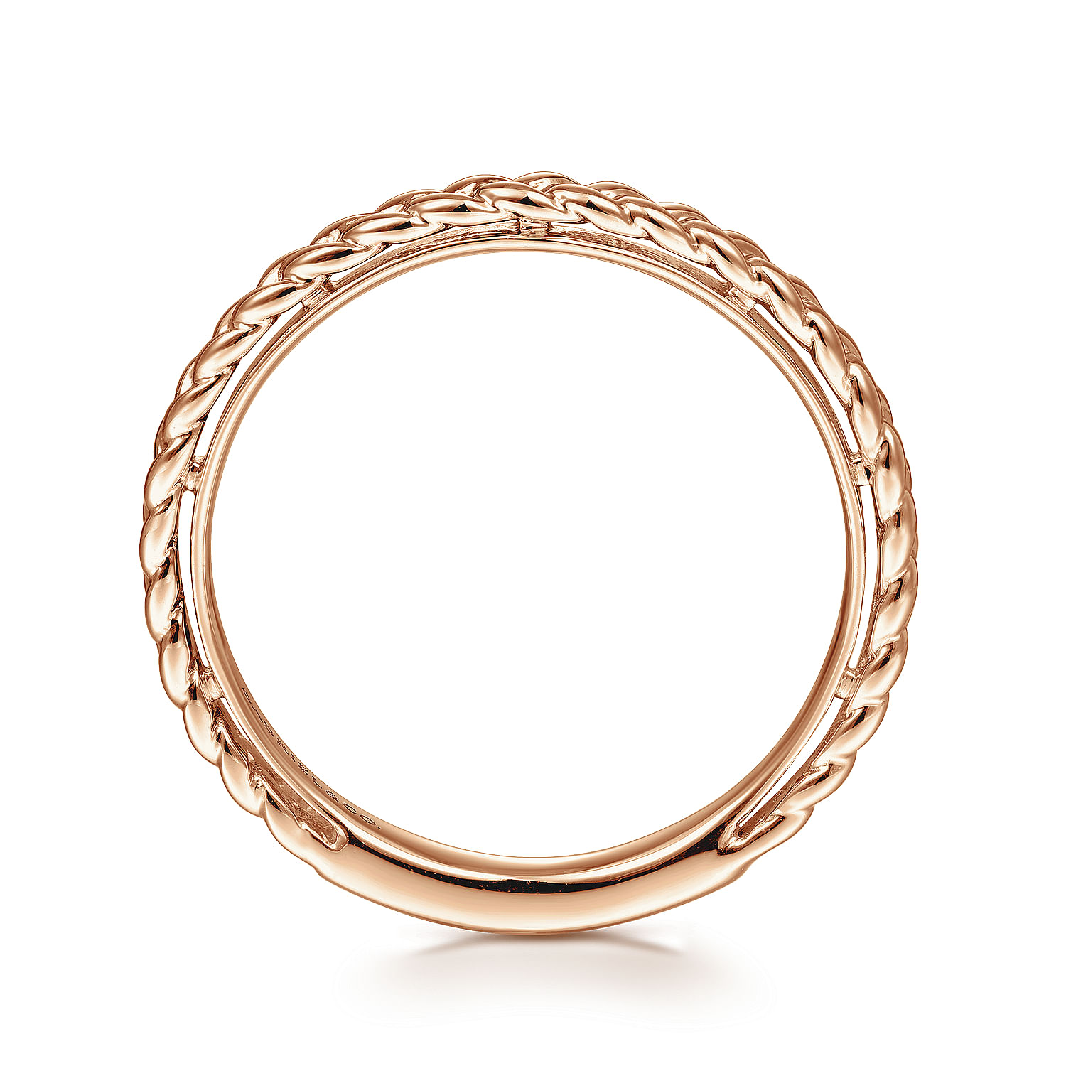 14K Rose Gold Braided Stackable Ring