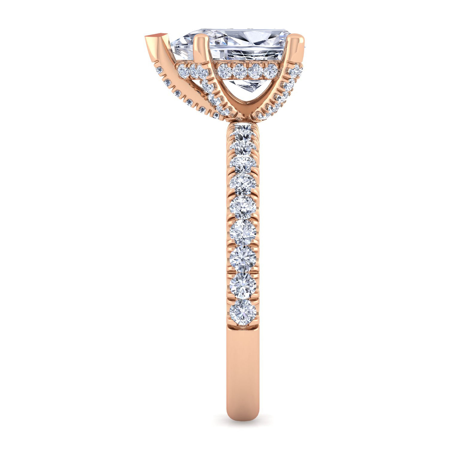 14K Rose Gold Pear Shape Diamond Engagement Ring