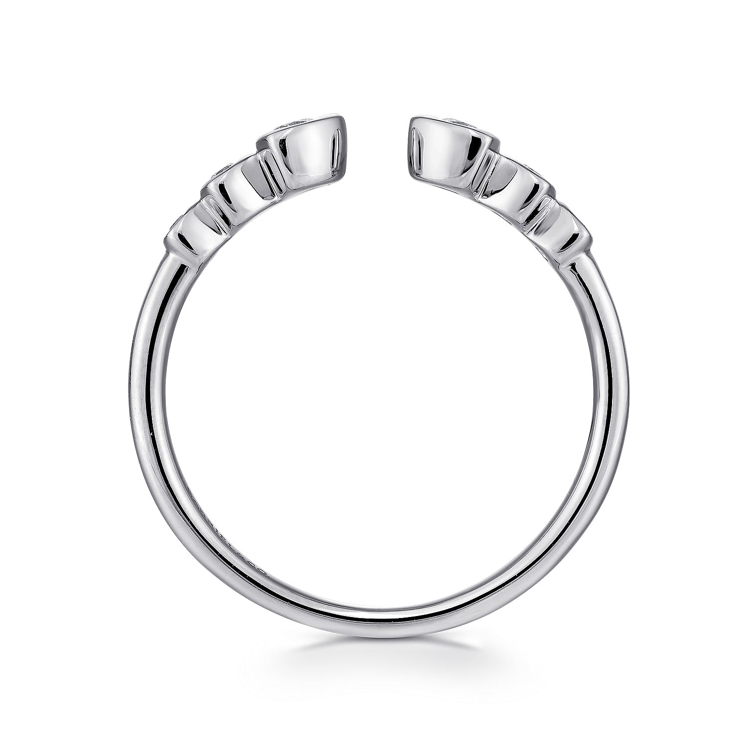 14K White Gold Bezel Set Diamond Split Stackable Ring