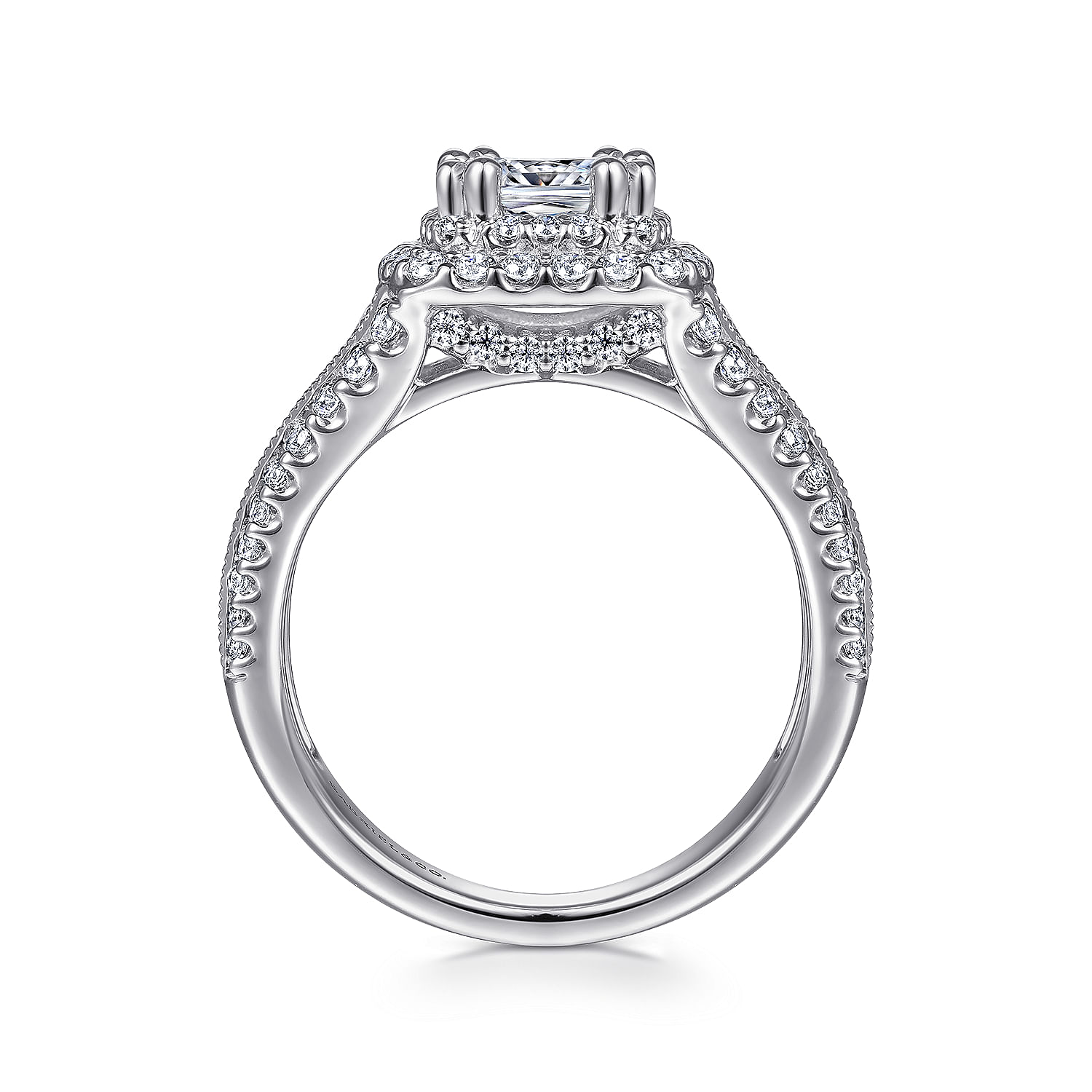 14K White Gold Cushion Cut Diamond Engagement Ring
