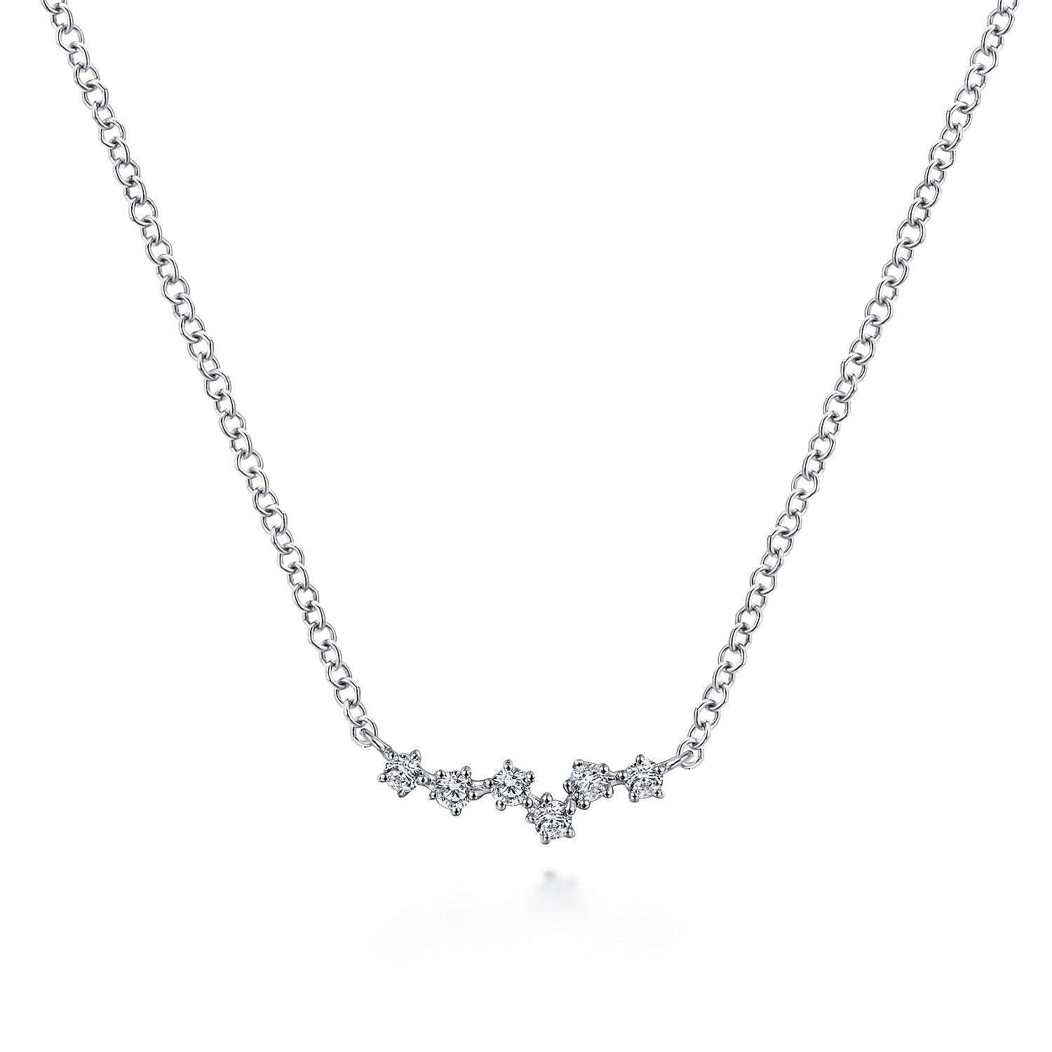 14K White Gold Diamond Constellation Necklace