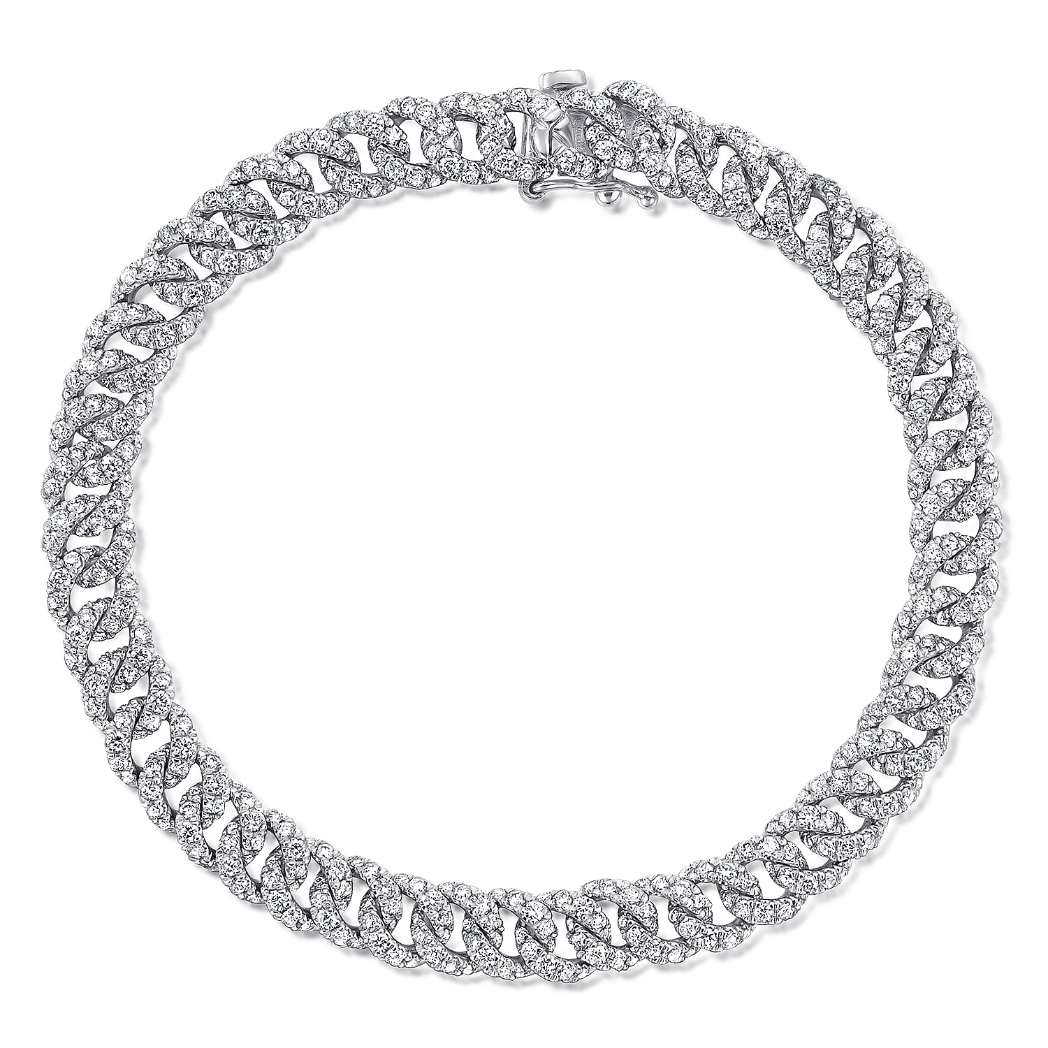 14K White Gold Diamond Link Tennis Bracelet