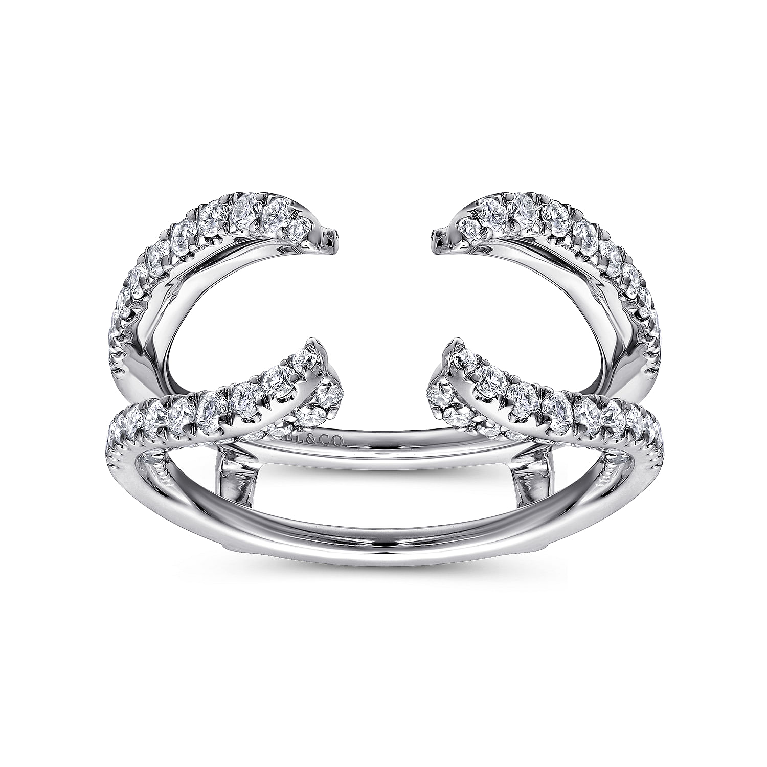 14K White Gold French Pavé Set Diamond Ring Enhancer