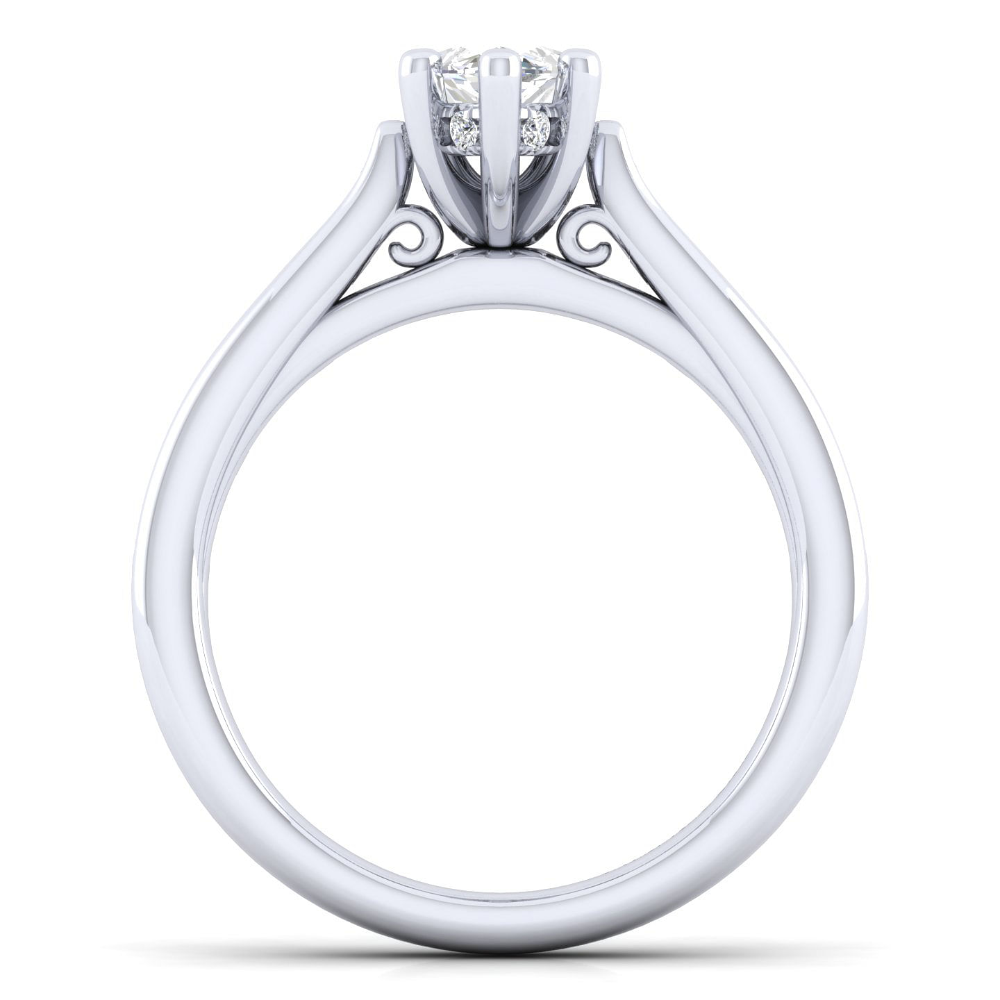 14K White Gold Marquise Shape Diamond Engagement Ring
