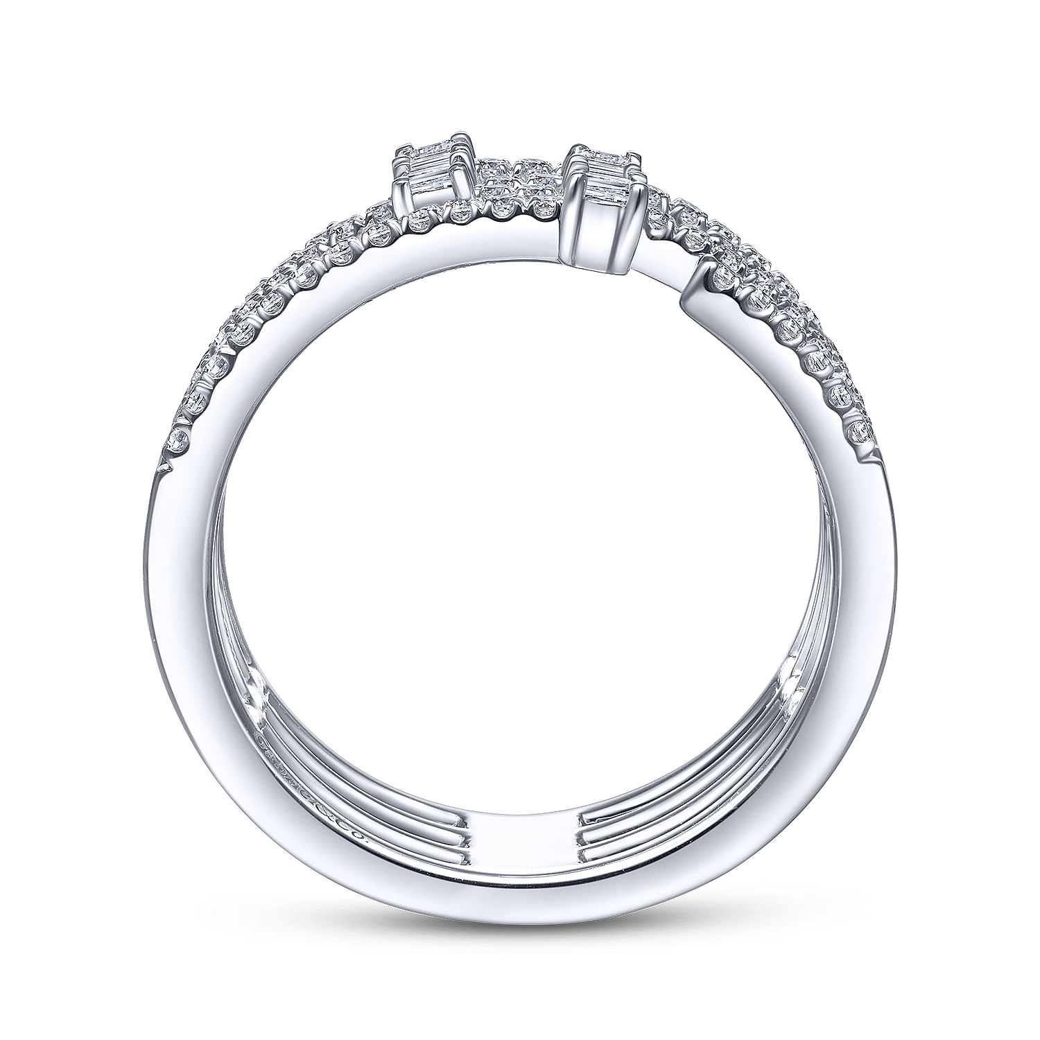 14K White Gold Open Diamond Cage Ring