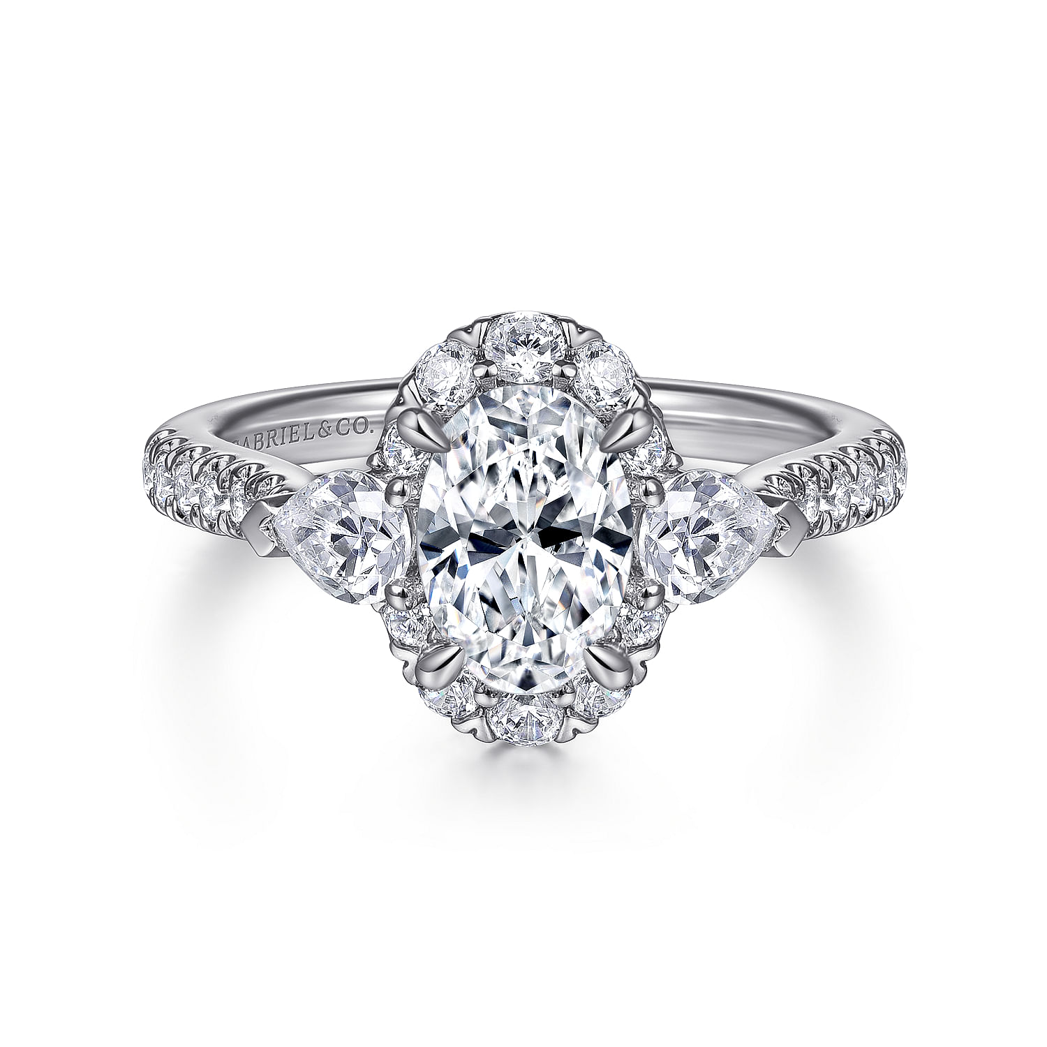 14K White Gold Oval Diamond Engagement Ring | ER14401O4W44JJ