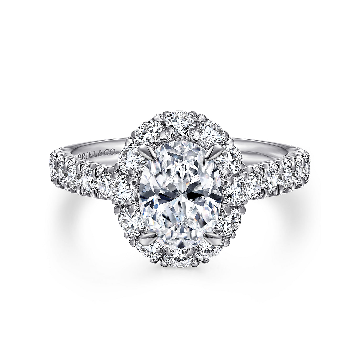 14K White Gold Oval Halo Diamond Engagement Ring | ER12647O4W44JJ