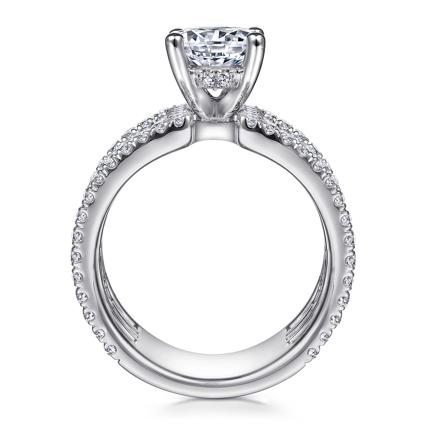 14K White Gold Round Diamond Engagement Ring 