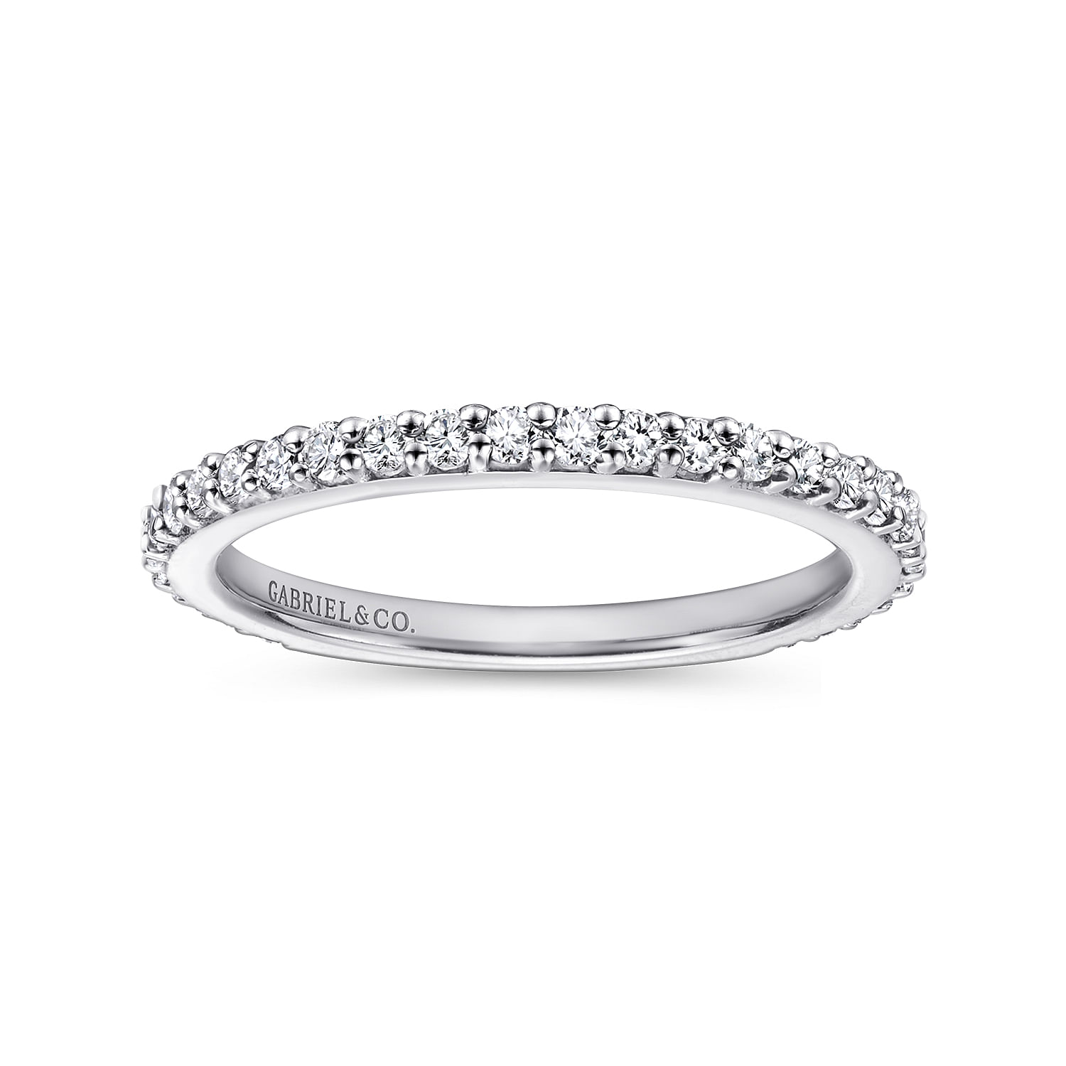 14K White Gold Stackable Diamond Band