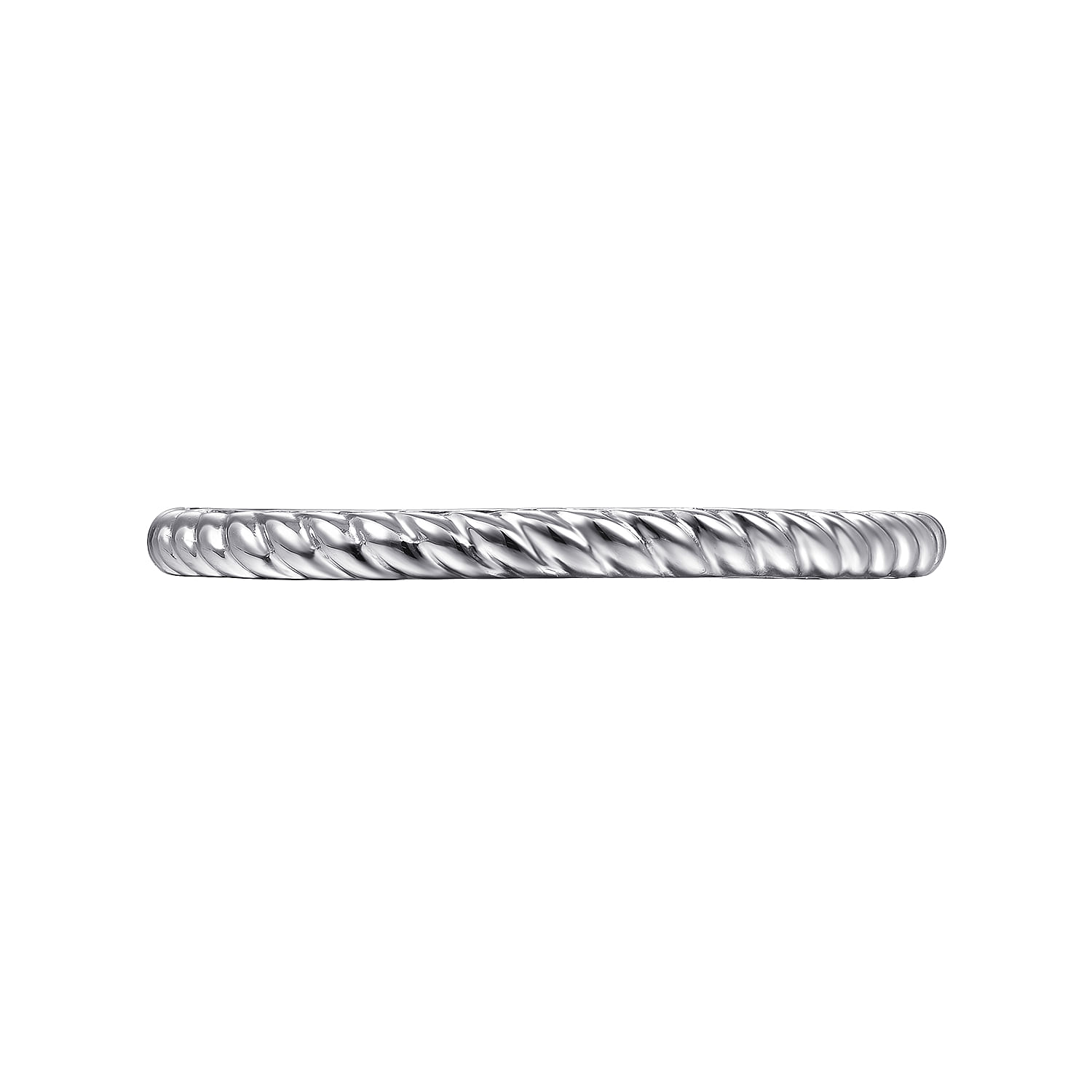 14K White Gold Twisted Rope Stackable Ring
